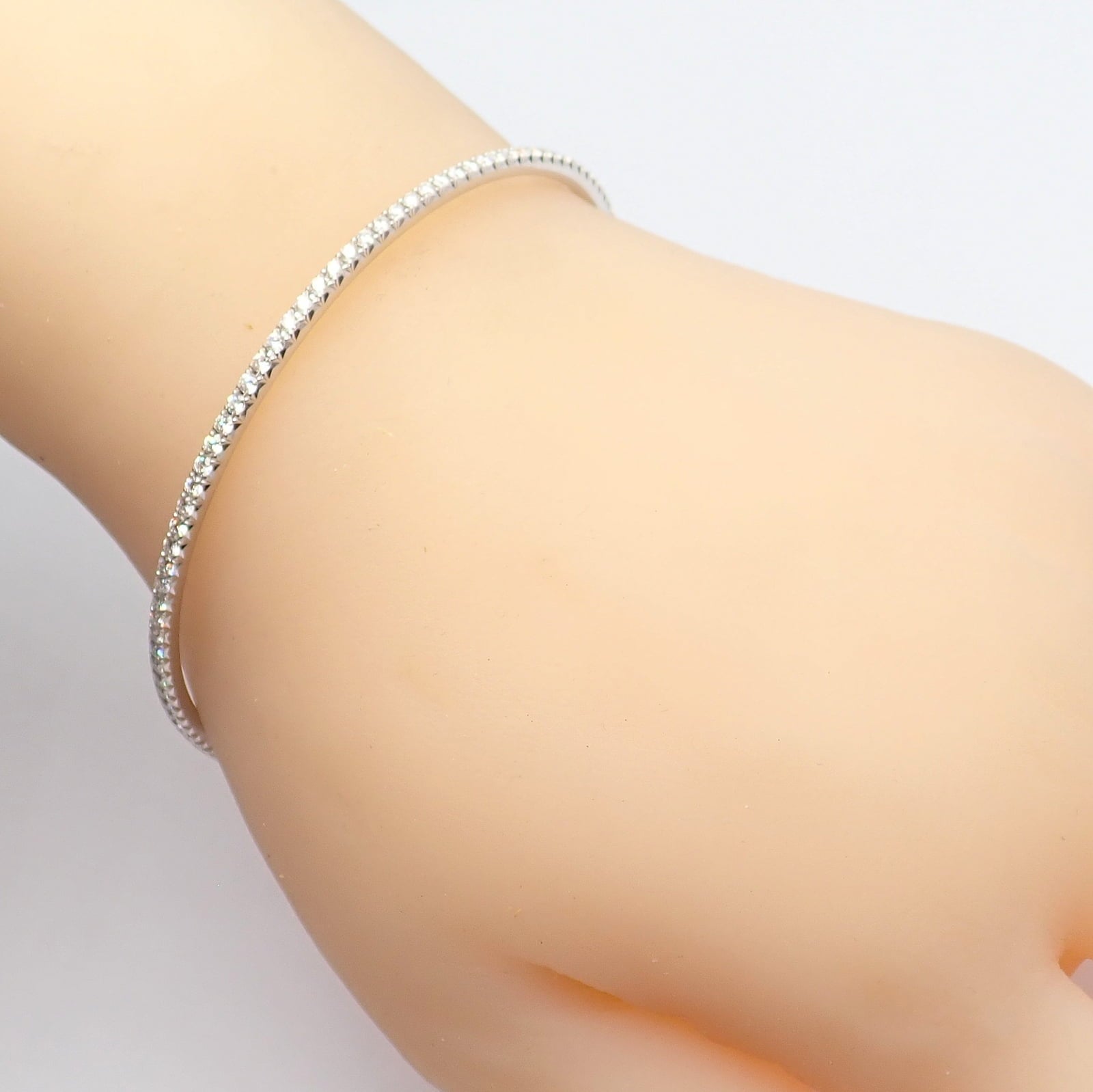 Tiffany & Co. Jewelry & Watches:Fine Jewelry:Bracelets & Charms Authentic! Tiffany & Co Metro 18k White Gold Full Diamond Bangle Bracelet