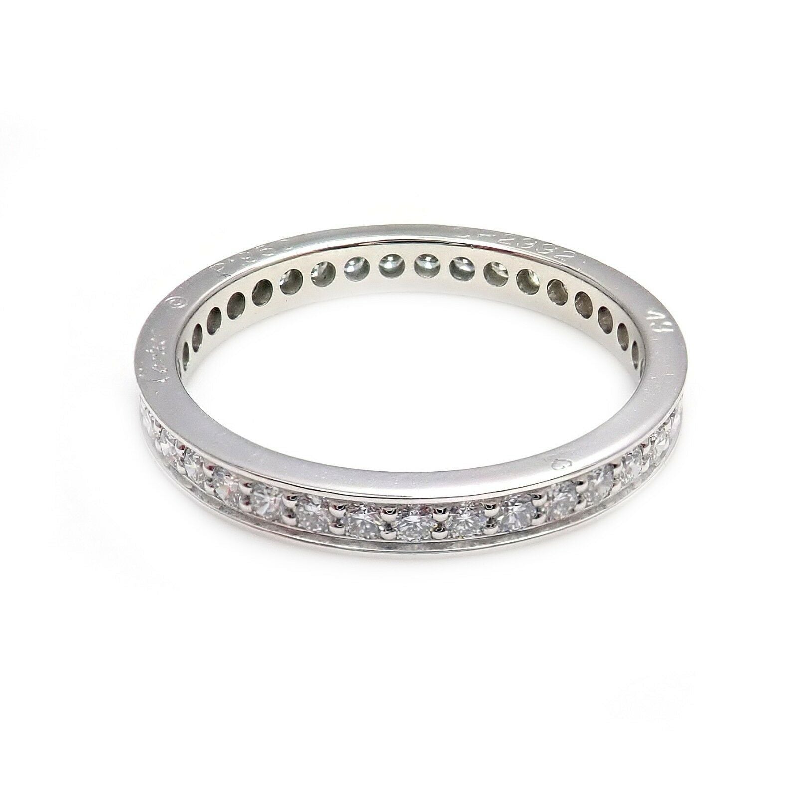 Authentic! Cartier Platinum Diamond 0.70ctw Eternity Band Ring Sz EU 49 US 5 | Fortrove
