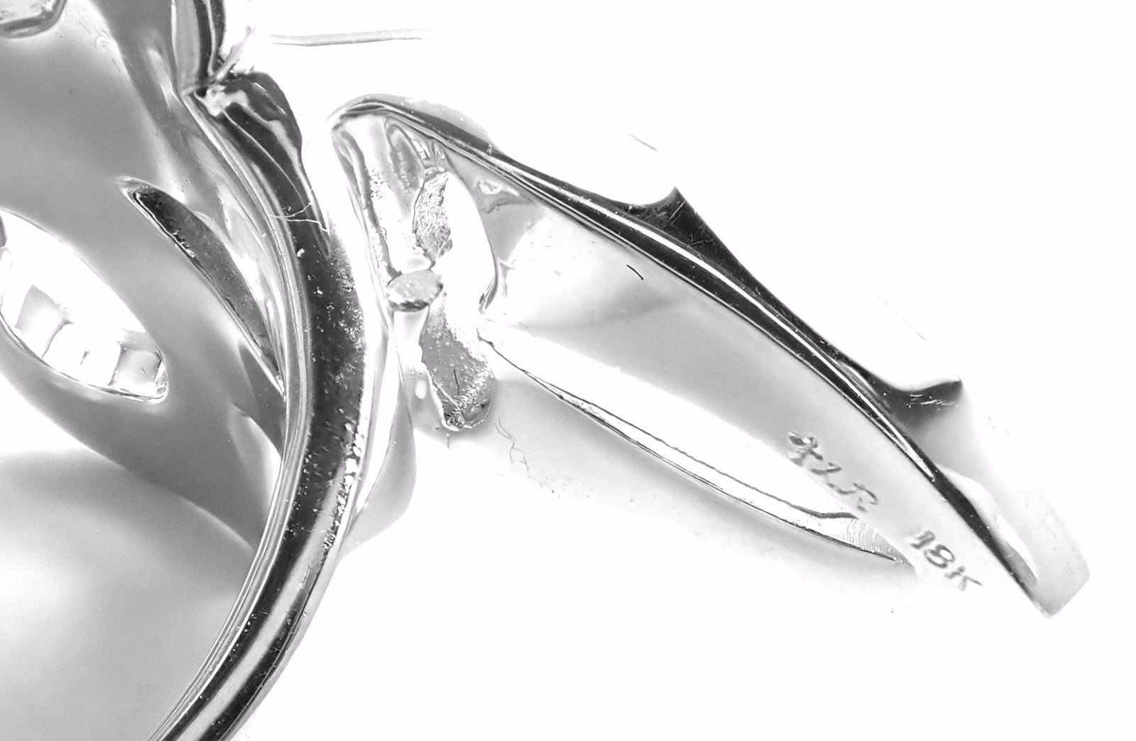Authentic! Loree Rodkin 18k White Gold Diamond Fleur De Lis Ring Cert. | Fortrove