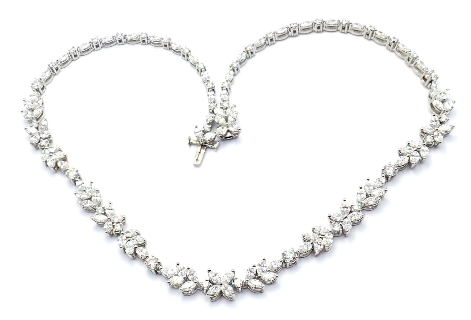 Tiffany & Co. Jewelry & Watches:Fine Jewelry:Necklaces & Pendants Tiffany & Co Victoria Platinum 15.92ct Diamond Mixed Cluster Necklace Paper
