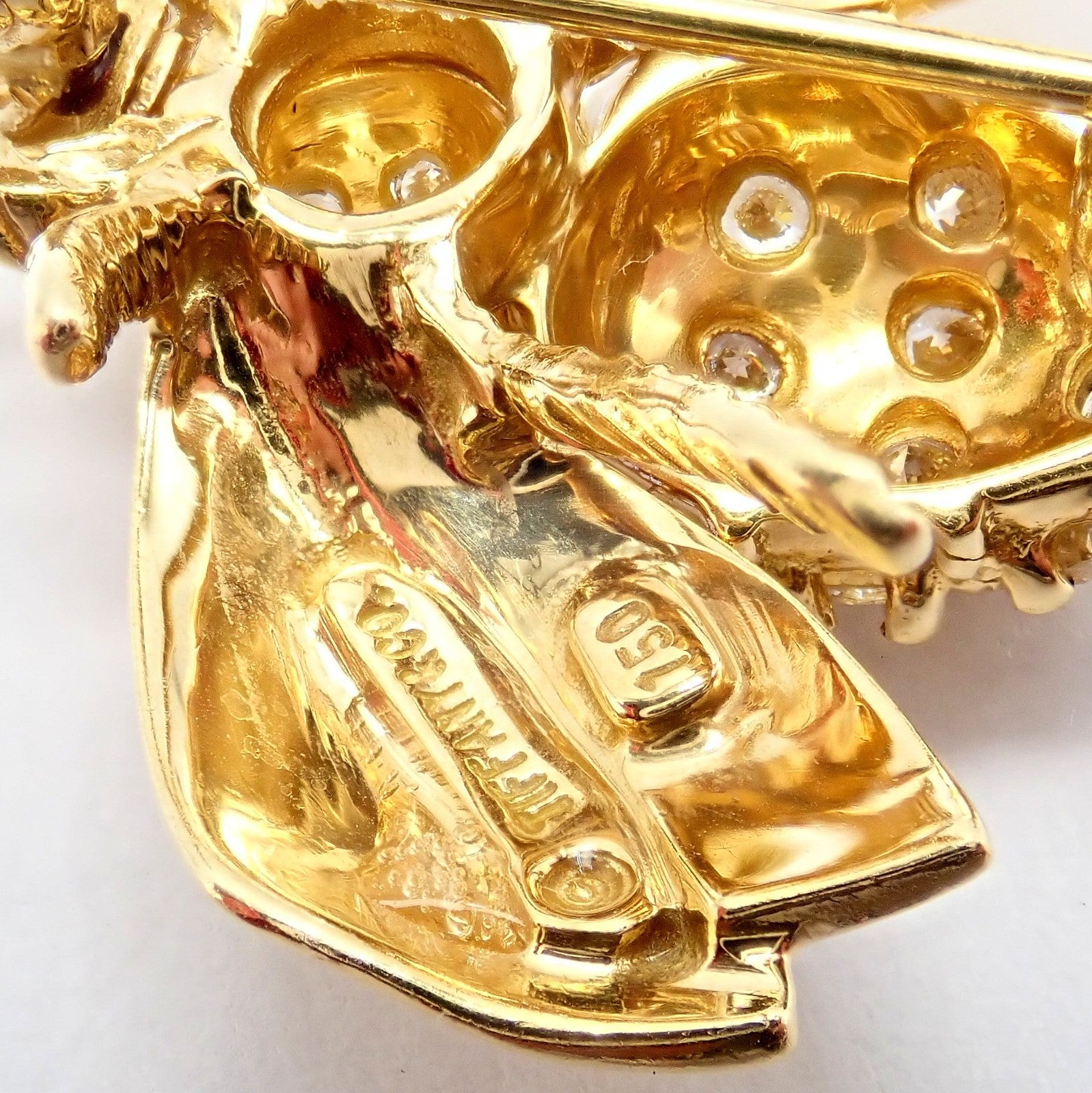 Tiffany & Co. Jewelry & Watches:Fine Jewelry:Brooches & Pins Authentic! Tiffany & Co 18k Yellow Gold Bee Fly Insect Diamond Pin Brooch