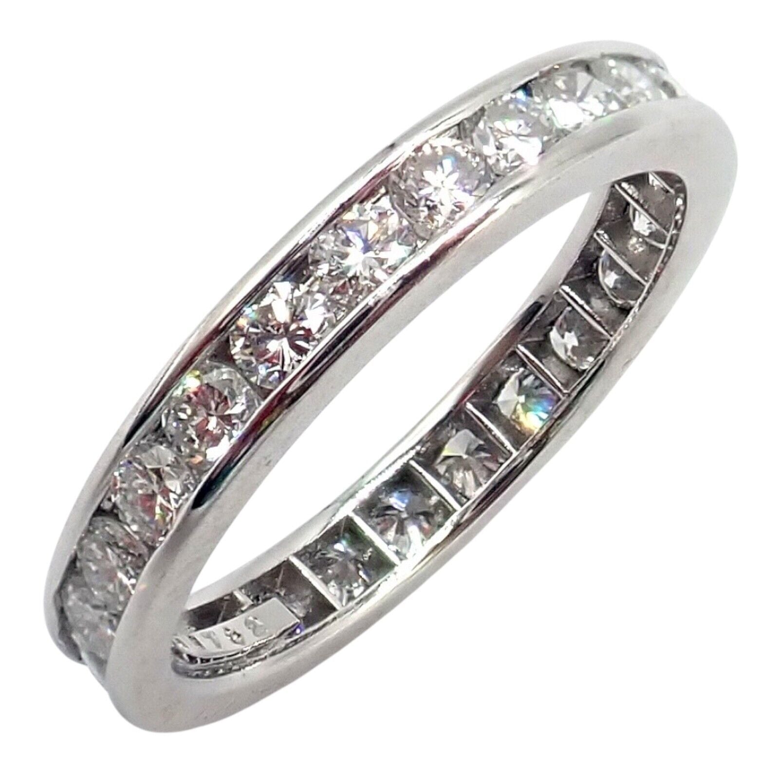 Tiffany & Co. Jewelry & Watches:Vintage & Antique Jewelry:Rings Tiffany & Co Platinum 0.80ct Diamond Full Circle Eternity 3mm Band Ring sz 4.5