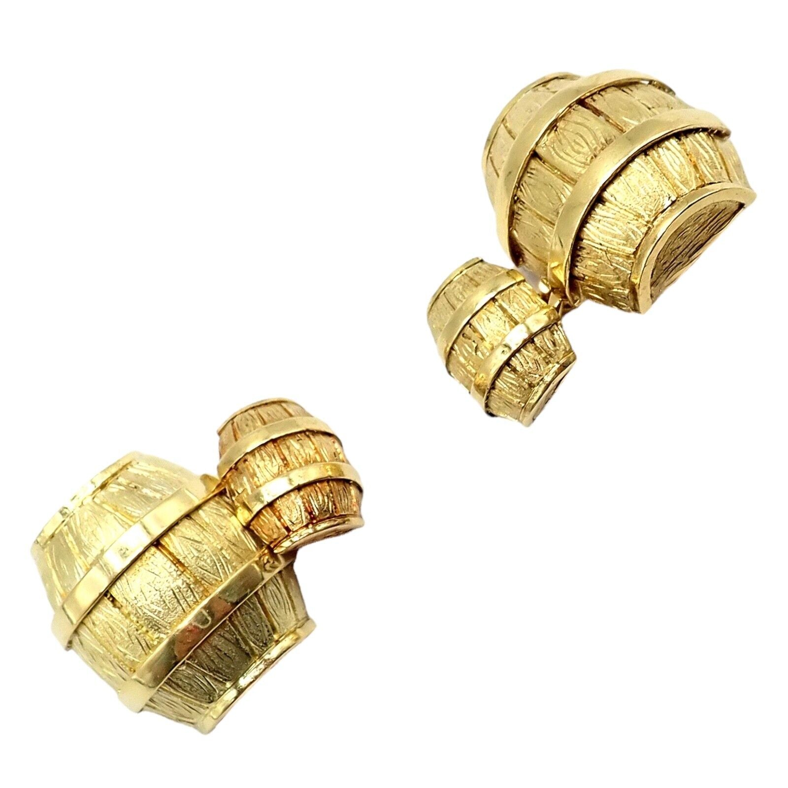 Cartier Jewelry & Watches:Men's Jewelry:Cufflinks Rare! Vintage Cartier 18k Yellow Gold Barrel Cufflinks 1970's