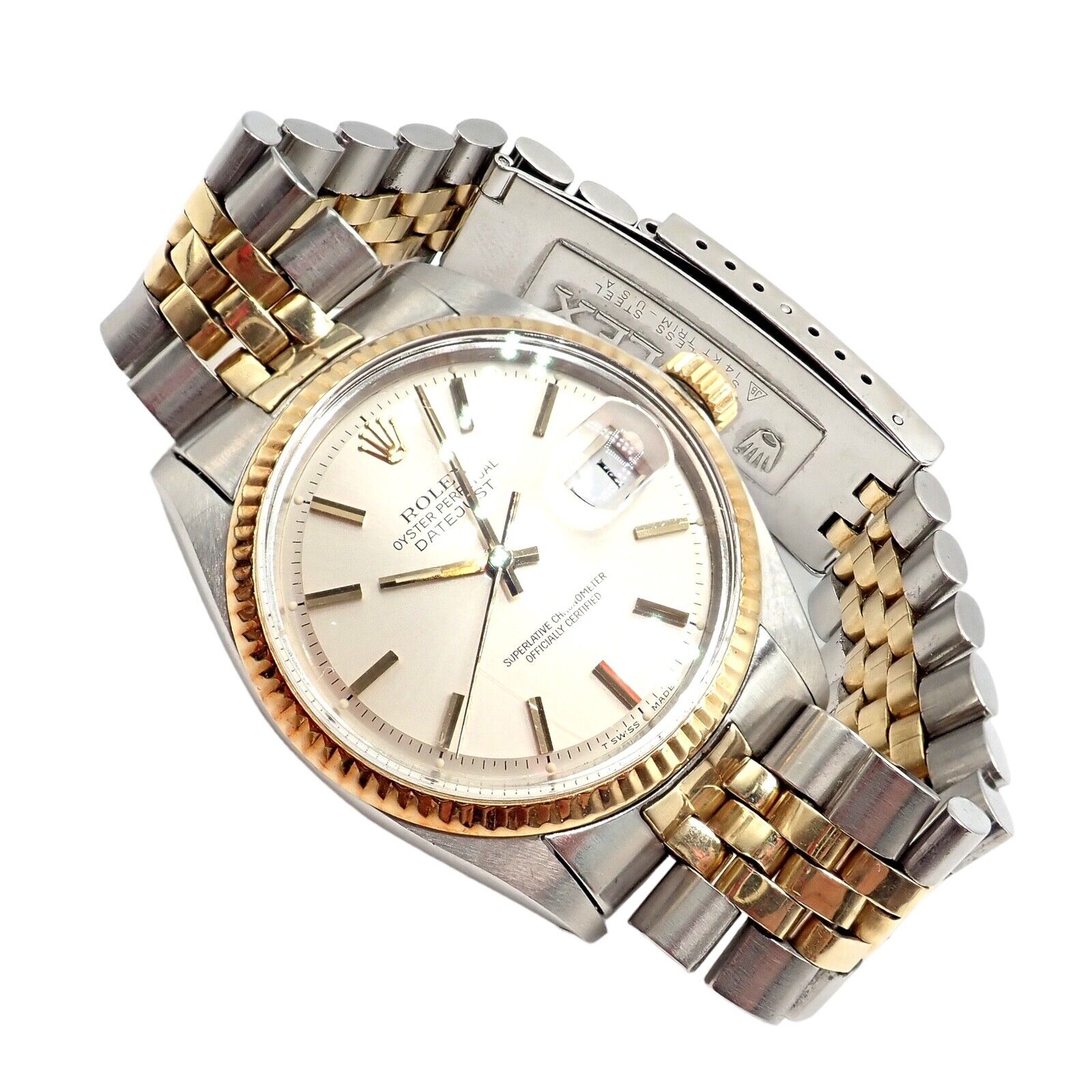 Rolex Jewelry & Watches:Watches, Parts & Accessories:Watches:Wristwatches Rolex Oyster Perpetual Watch Datejust 36mm Stainless 18K Gold Jubilee Band Mens