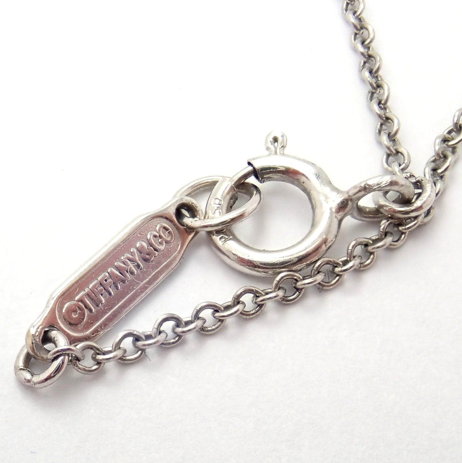 Tiffany & Co. Jewelry & Watches:Fine Jewelry:Necklaces & Pendants Tiffany & Co Platinum Diamond Heart Double Metro Medium Pendant Necklace