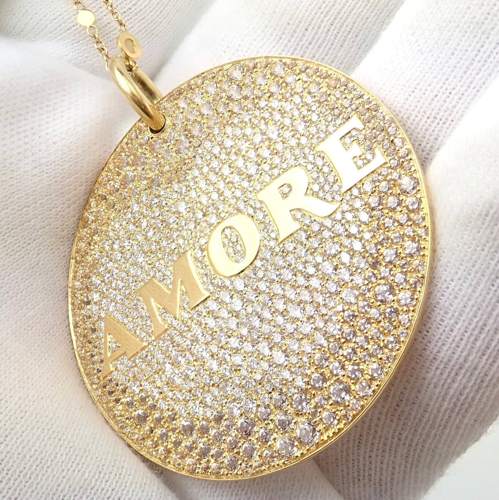 Pasquale Bruni Jewelry & Watches:Fine Jewelry:Necklaces & Pendants Pasquale Bruni 18k Yellow Gold Extra Large Diamond + Sapp Amore Pendant Necklace