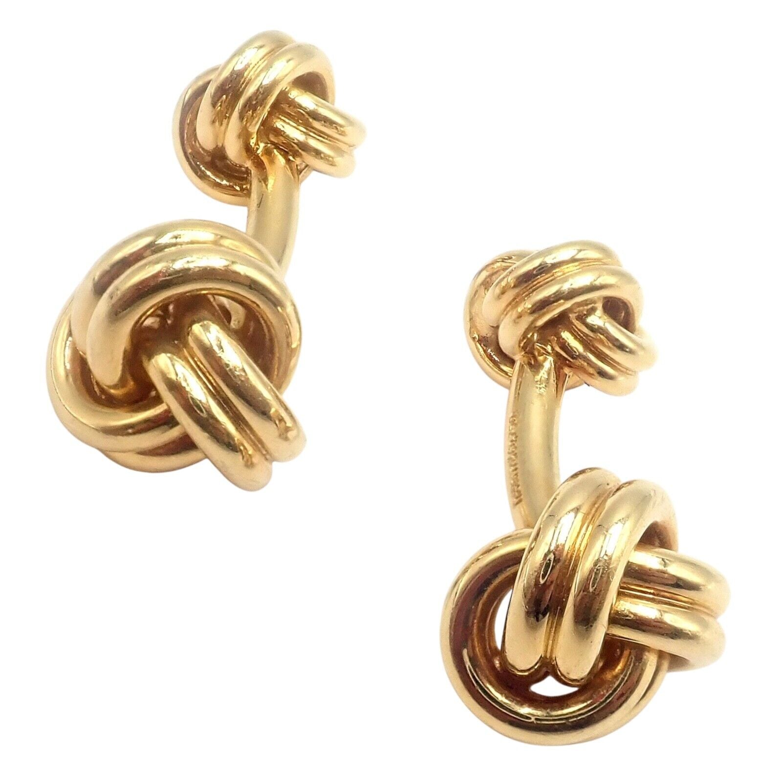 Rare! Vintage Tiffany & Co 18k Yellow Gold Classic Love Knot Cufflinks | Fortrove