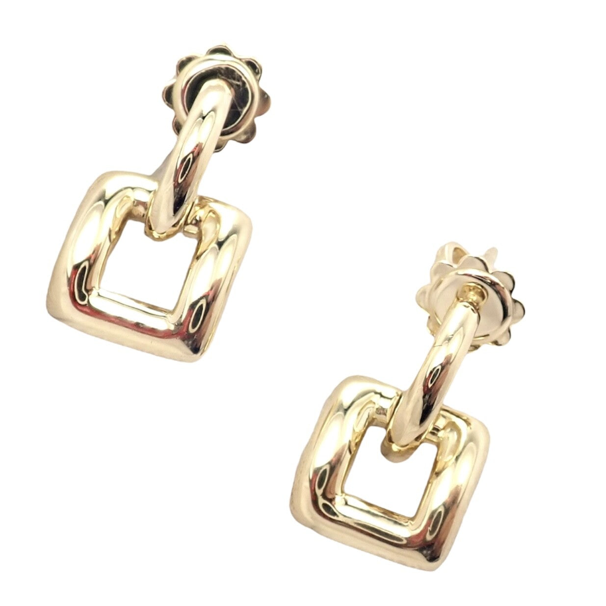 Rare! Authentic Vintage Tiffany & Co 18k Yellow Gold Square Earrings 2001 | Fortrove