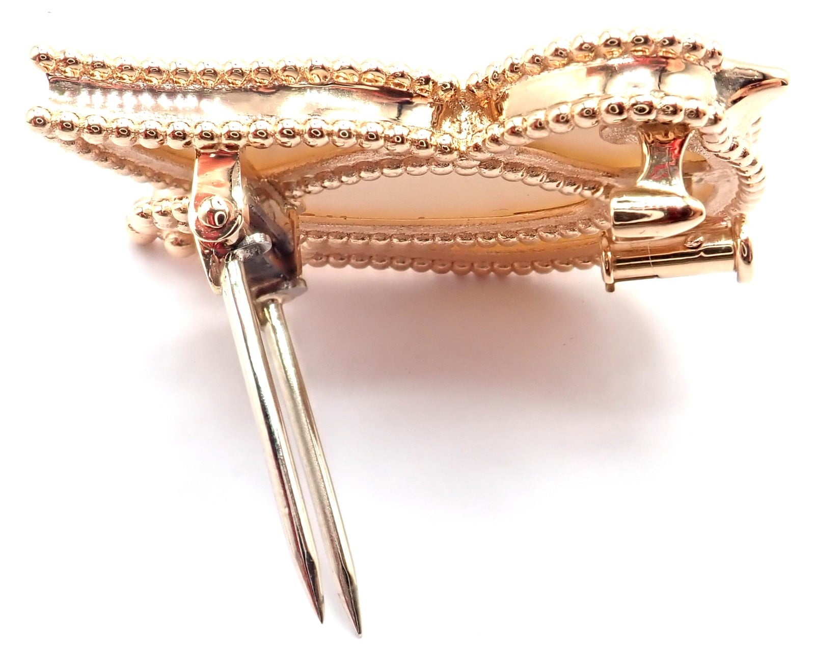 Van Cleef & Arpels Jewelry & Watches:Fine Jewelry:Brooches & Pins Van Cleef & Arpels Lucky Animals Dove 18k Rose Gold MOP Onyx Brooch Cert.