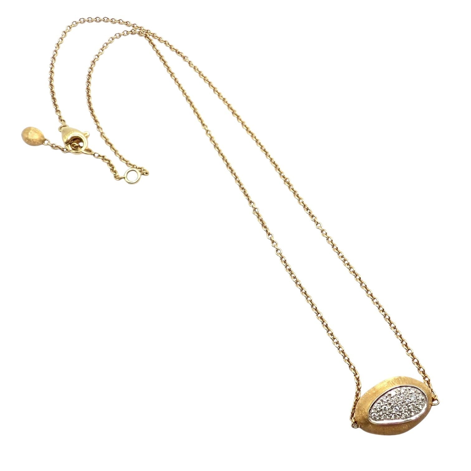 Authentic! Marco Bicego 18k Yellow Gold Siviglia Bean Pendant Necklace | Fortrove