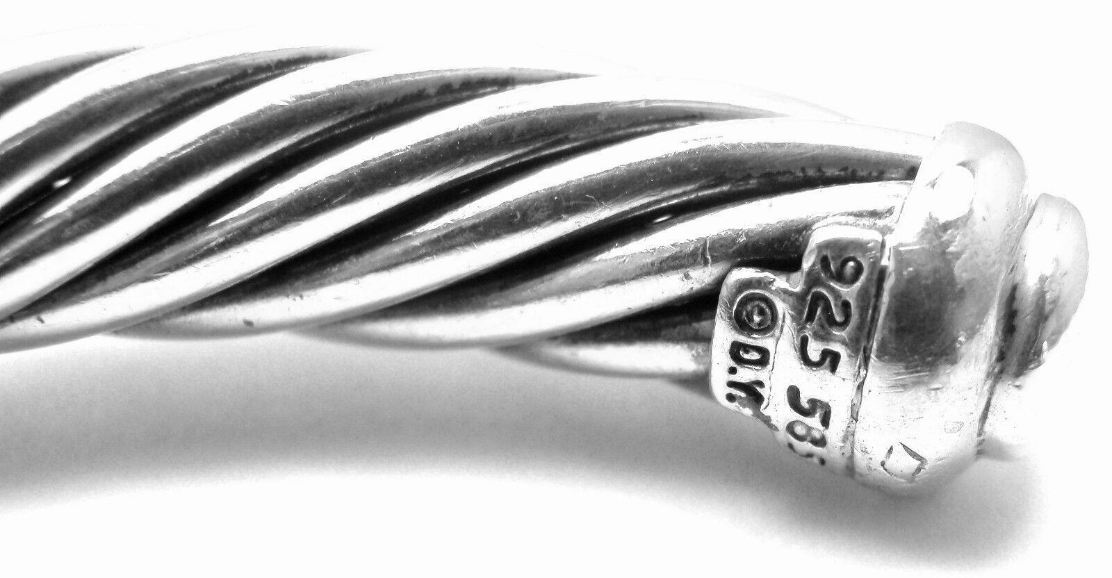 Authentic! D.Yurman NOBLESSE 14k YG Sterling Silver Blue Topaz Bangle Bracelet | Fortrove
