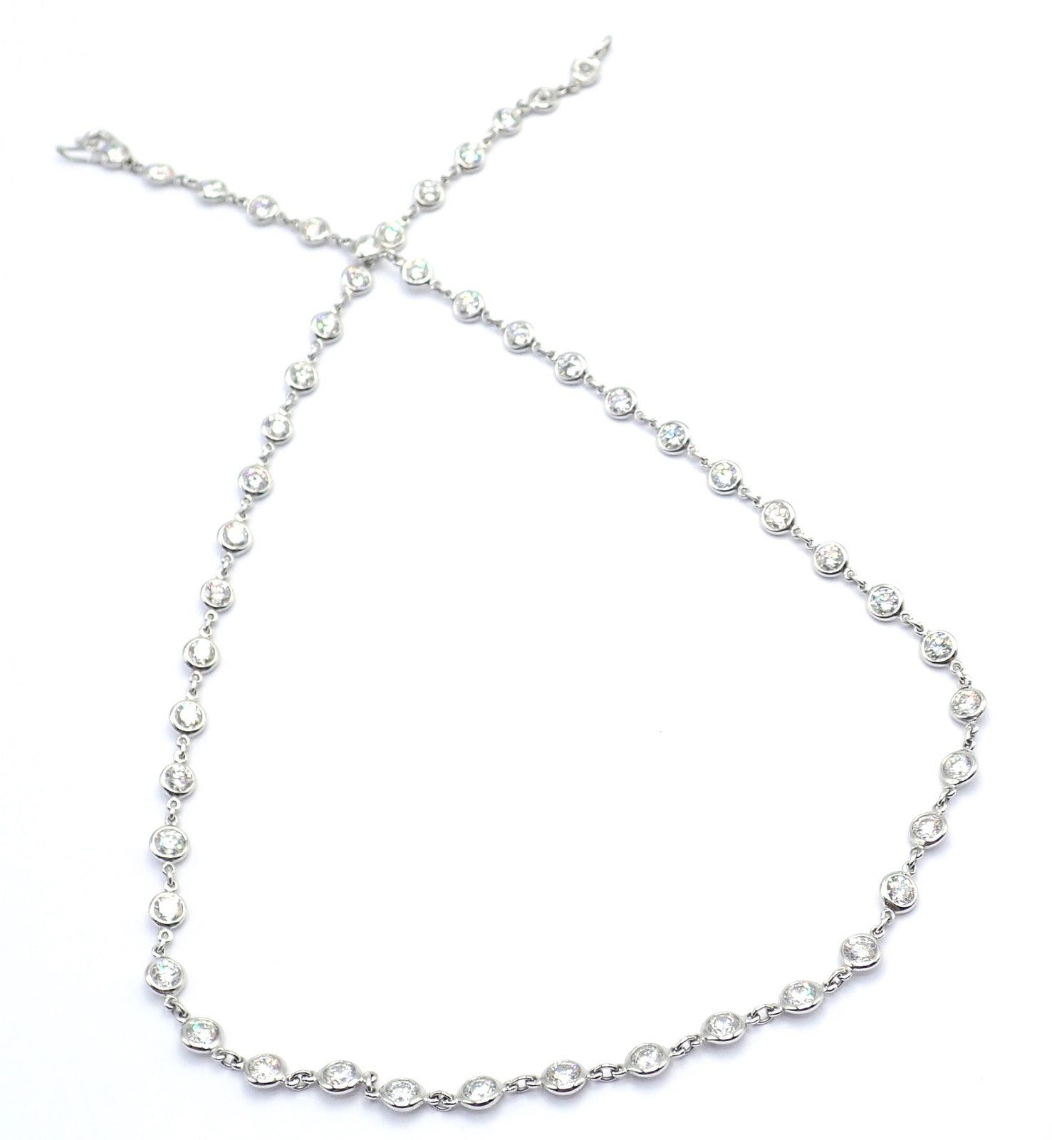 Authentic! Tiffany & Co Peretti Platinum Diamonds By The Yard Necklace $60,000 | Fortrove