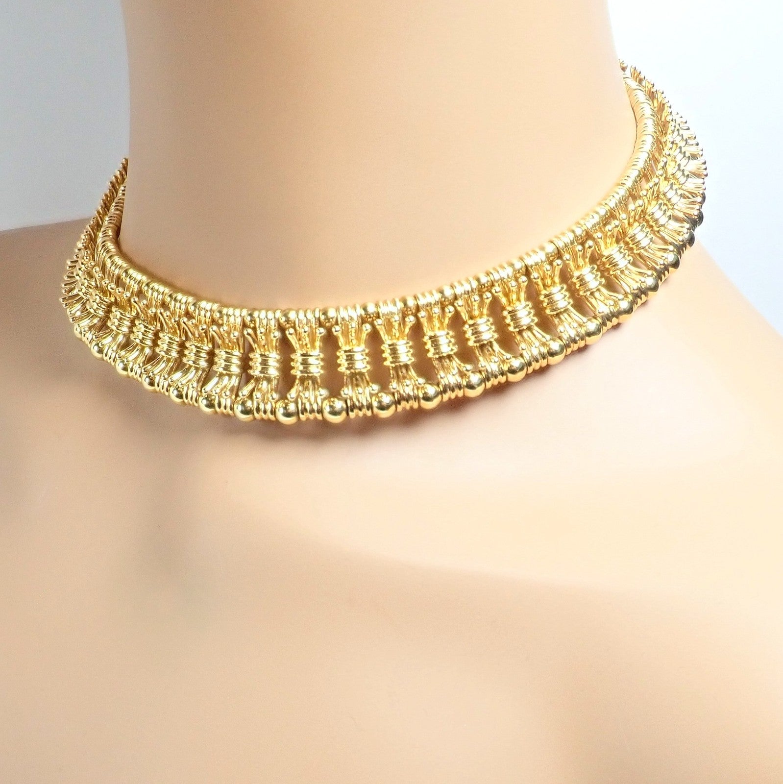 Authentic Tiffany & Co Schlumberger 18k Yellow Gold Fancy Bowtie Collar Necklace | Fortrove