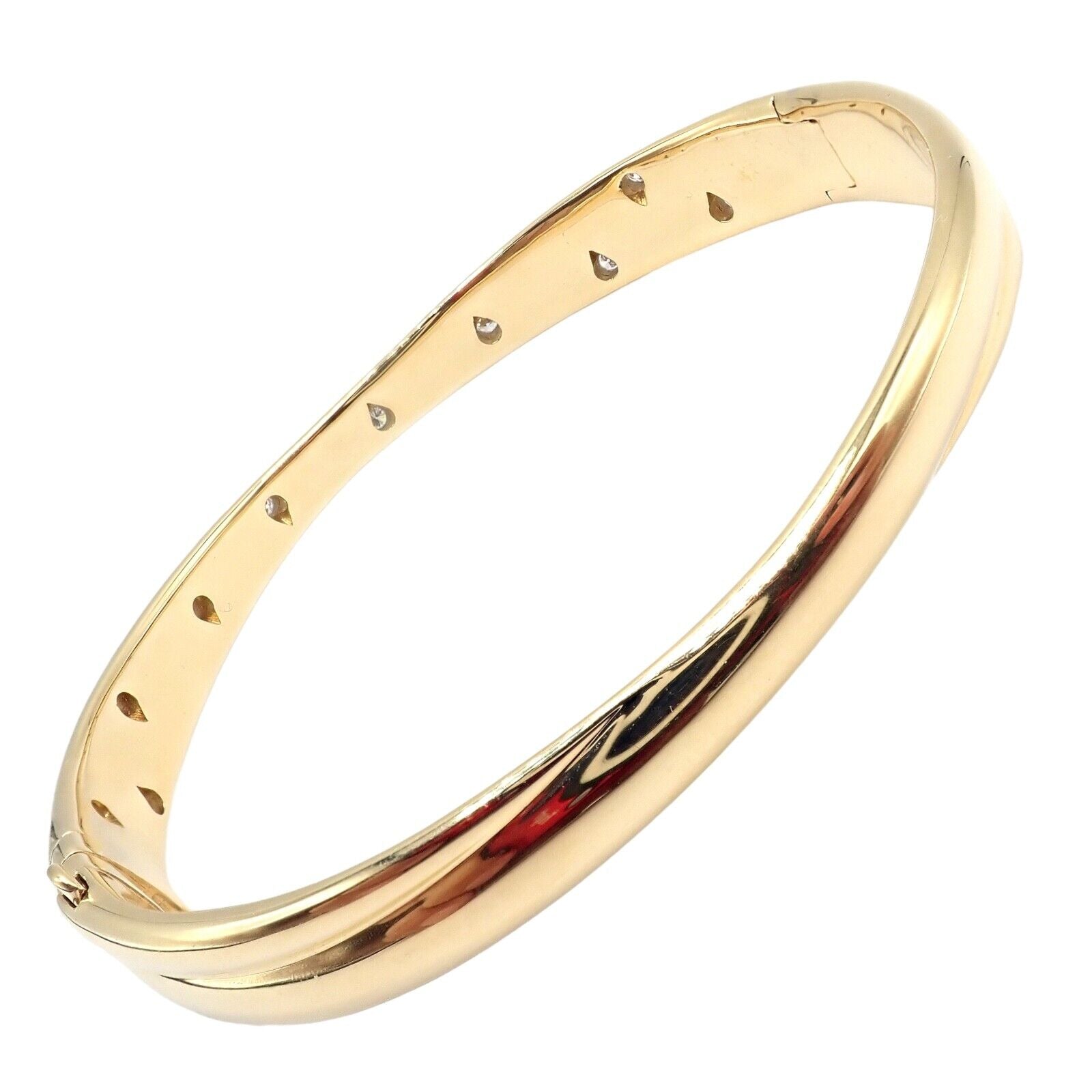 Tiffany & Co. Jewelry & Watches:Fine Jewelry:Bracelets & Charms Tiffany & Co 18k Yellow Gold Platinum Etoile Diamond Crossover Bangle Bracelet