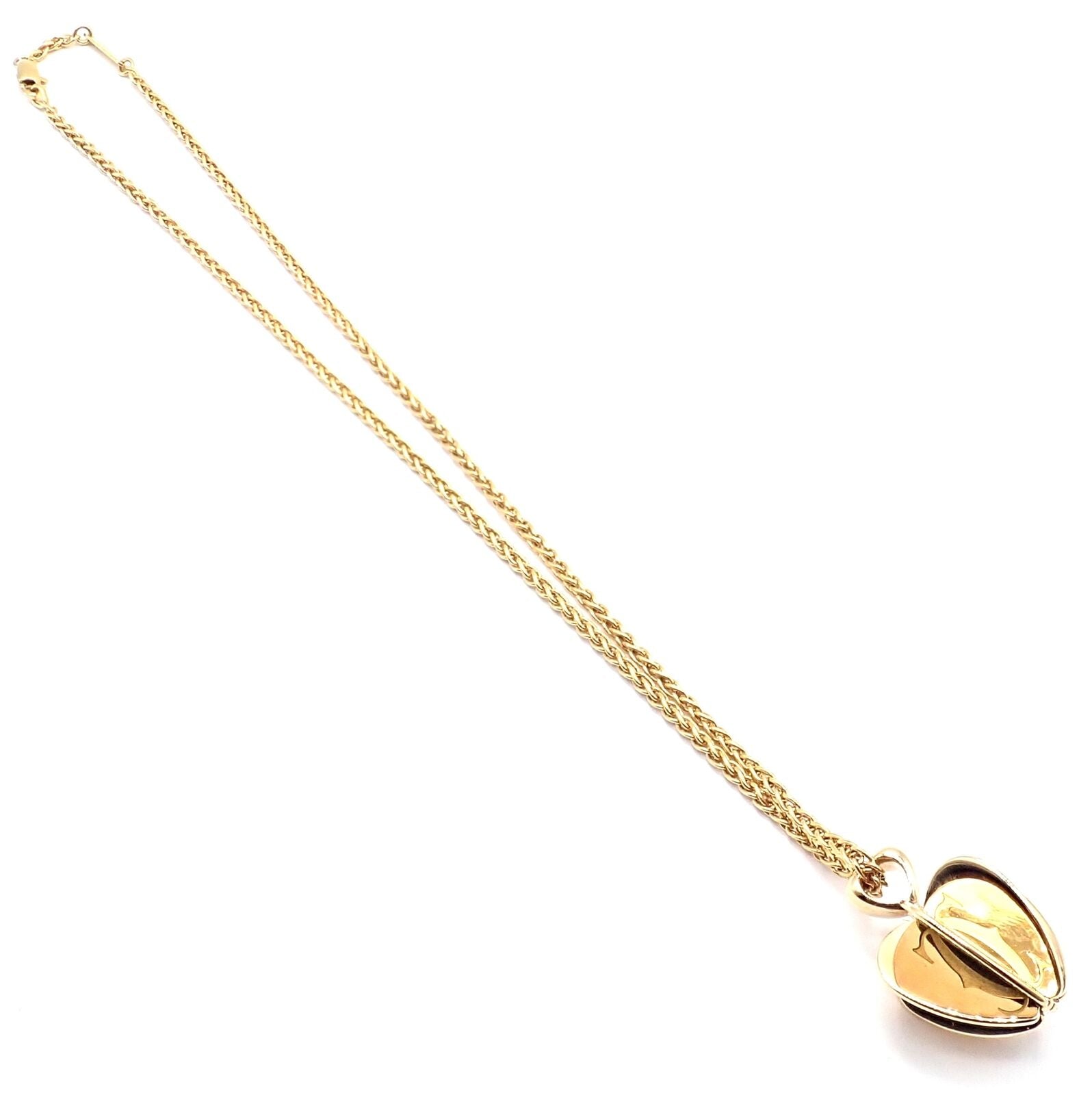 Authentic! Cartier 18k Yellow Gold Double C 3D Apple Pendant Chain Necklace | Fortrove