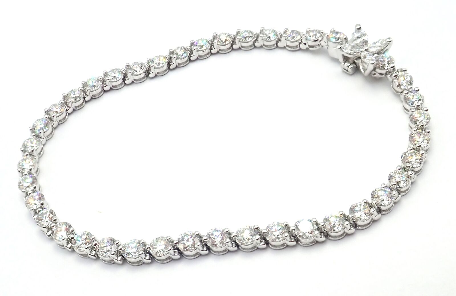 Authentic! Tiffany & Co Victoria Platinum 6.5ct Diamond Line Tennis Bracelet | Fortrove