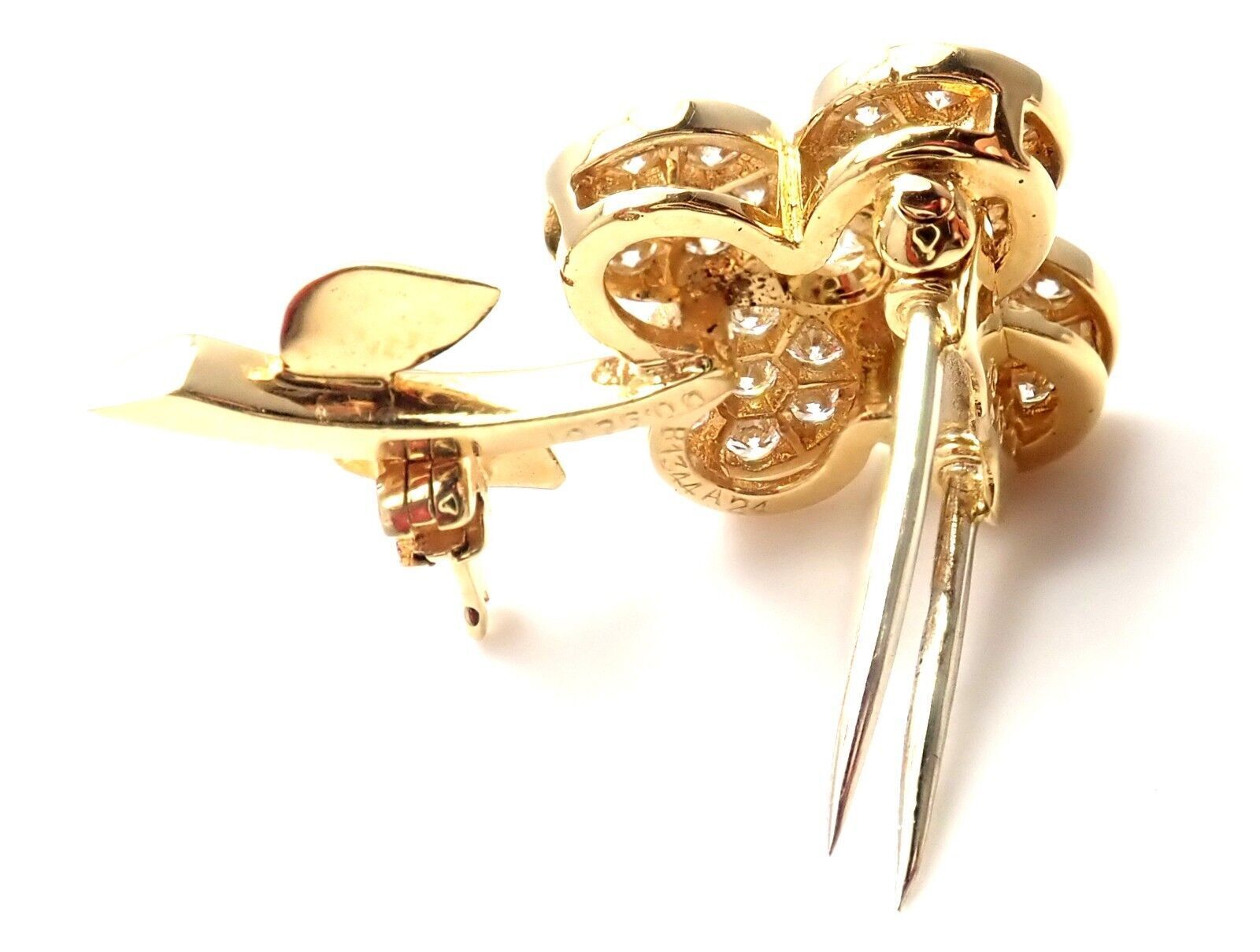 Van Cleef & Arpels Jewelry & Watches:Fine Jewelry:Brooches & Pins Rare! Authentic Van Cleef & Arpels Diamond 18k Yellow Gold Flower Pin Brooch