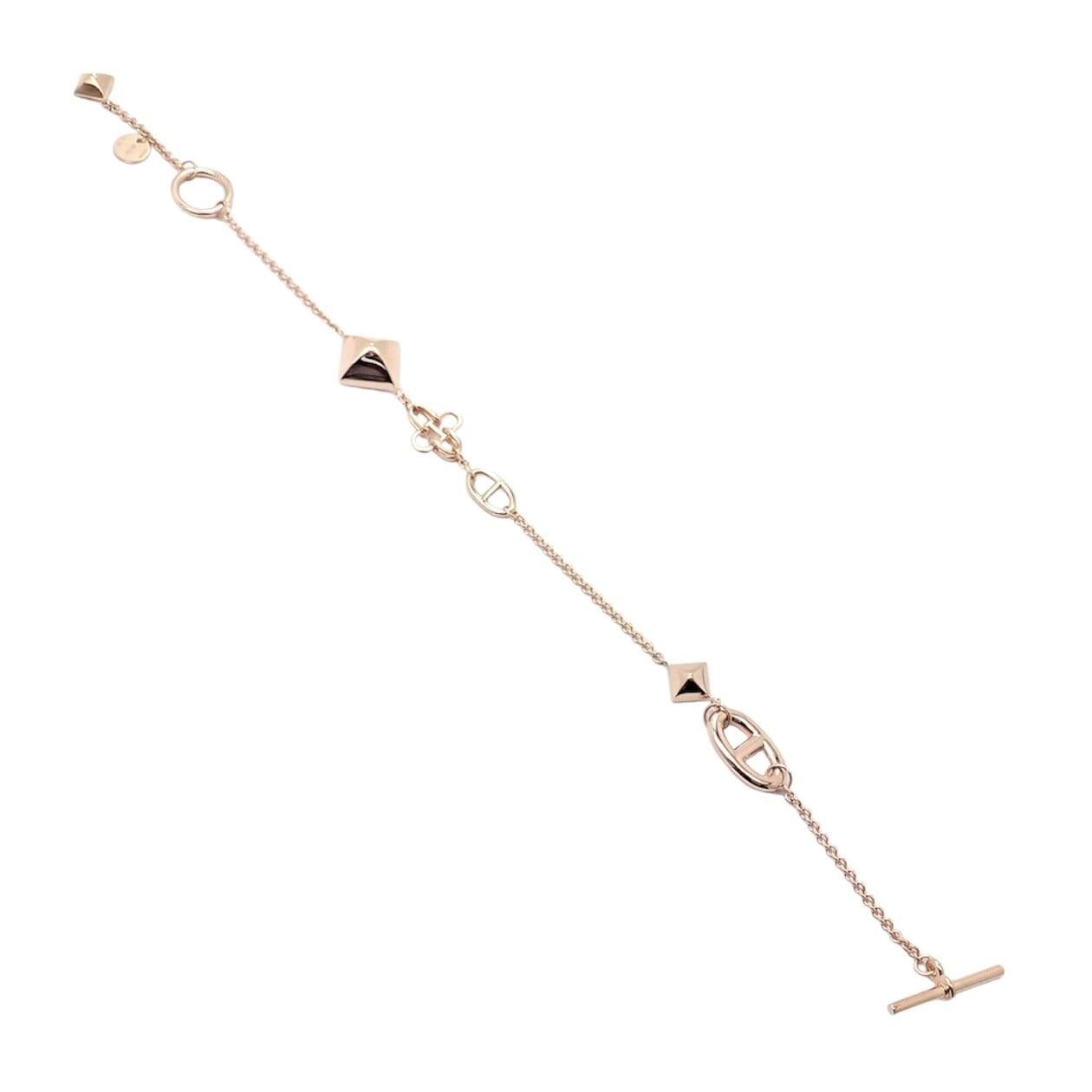 Hermes Jewelry & Watches:Fine Jewelry:Bracelets & Charms Authentic! Hermes 18k Rose Gold Signature Iconic Logos Link Toggle Bracelet
