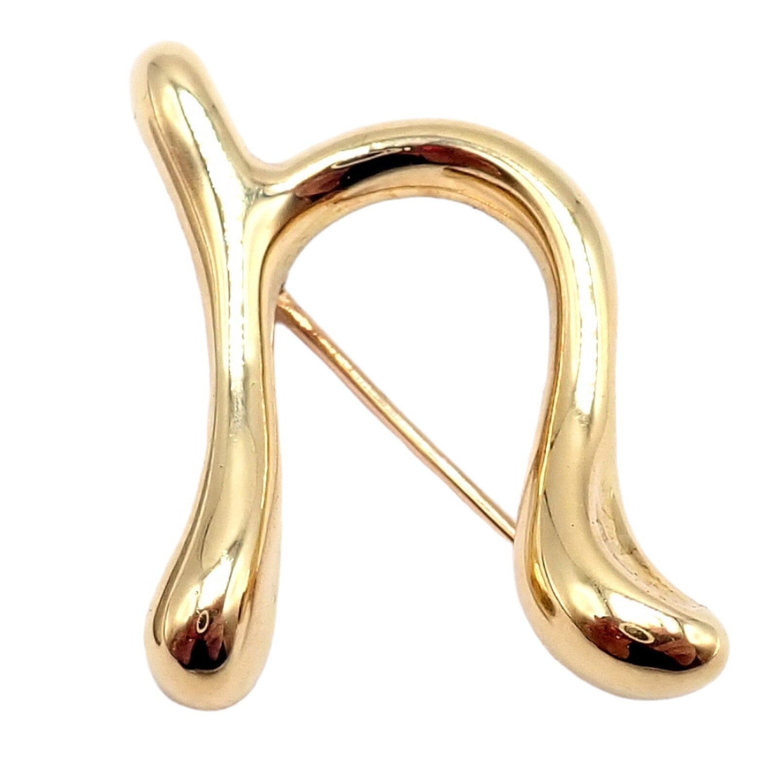 Tiffany & Co. Jewelry & Watches:Fine Jewelry:Brooches & Pins Authentic! Tiffany & Co Peretti 18k Yellow Gold Initial N Pin Brooch 1983