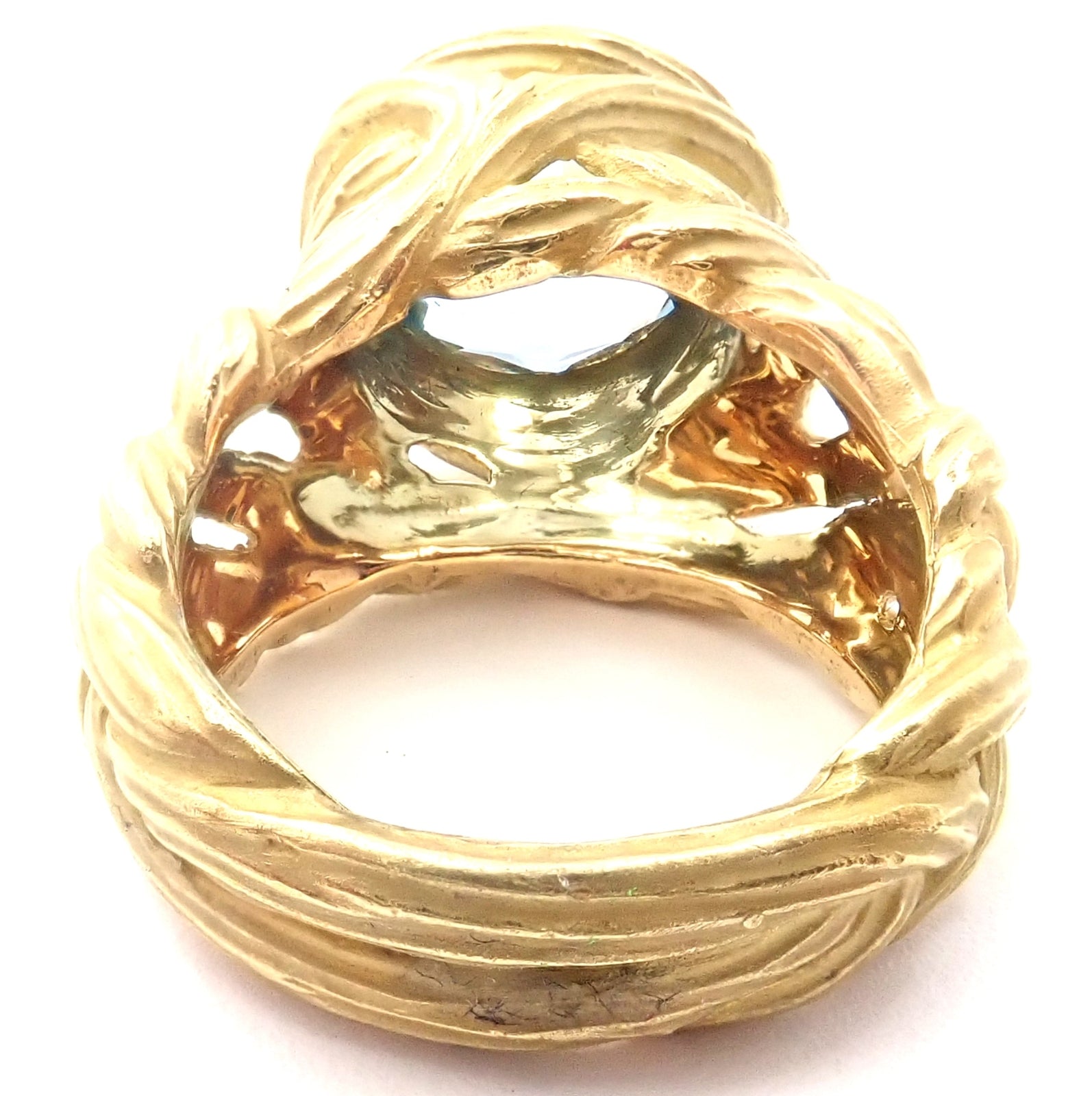 Angela Cummings Jewelry & Watches:Fine Jewelry:Rings Authentic! Angela Cummings 18k Yellow Gold Large Aquamarine Ring
