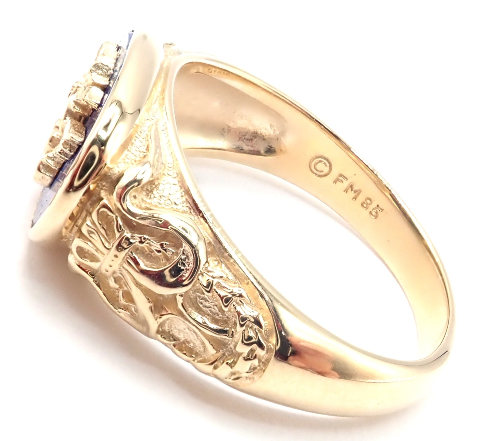 Faberge by Franklin Mint Jewelry & Watches:Men's Jewelry:Rings Authentic! Franklin Mint Faberge Imperial Eagle 14k Yellow Gold Lapis Ring
