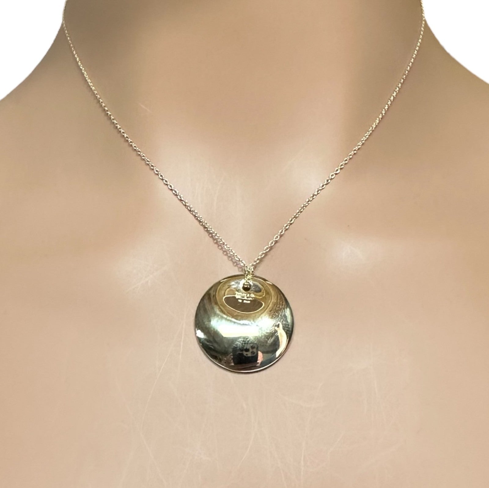 Vintage! Tiffany & Co Peretti 18k Yellow Gold 24mm Disc Pendant Necklace | Fortrove