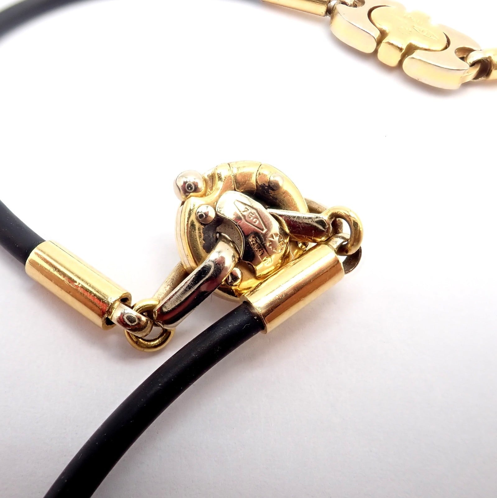 Authentic! Baraka 18k Yellow + White Gold Rubber Wrap Necklace 17" | Fortrove