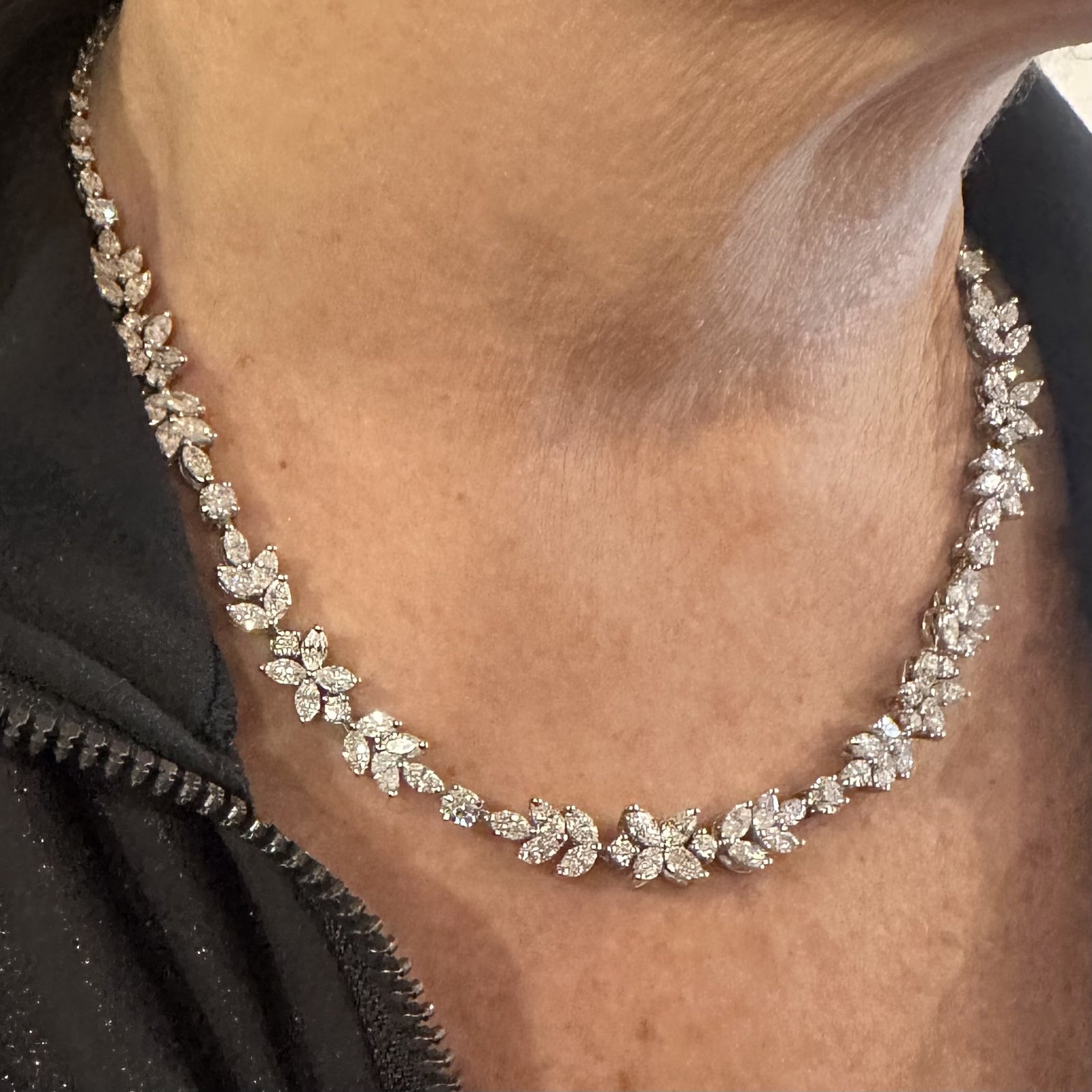 Tiffany & Co. Jewelry & Watches:Fine Jewelry:Necklaces & Pendants Tiffany & Co Victoria Platinum 15.92ct Diamond Mixed Cluster Necklace Paper