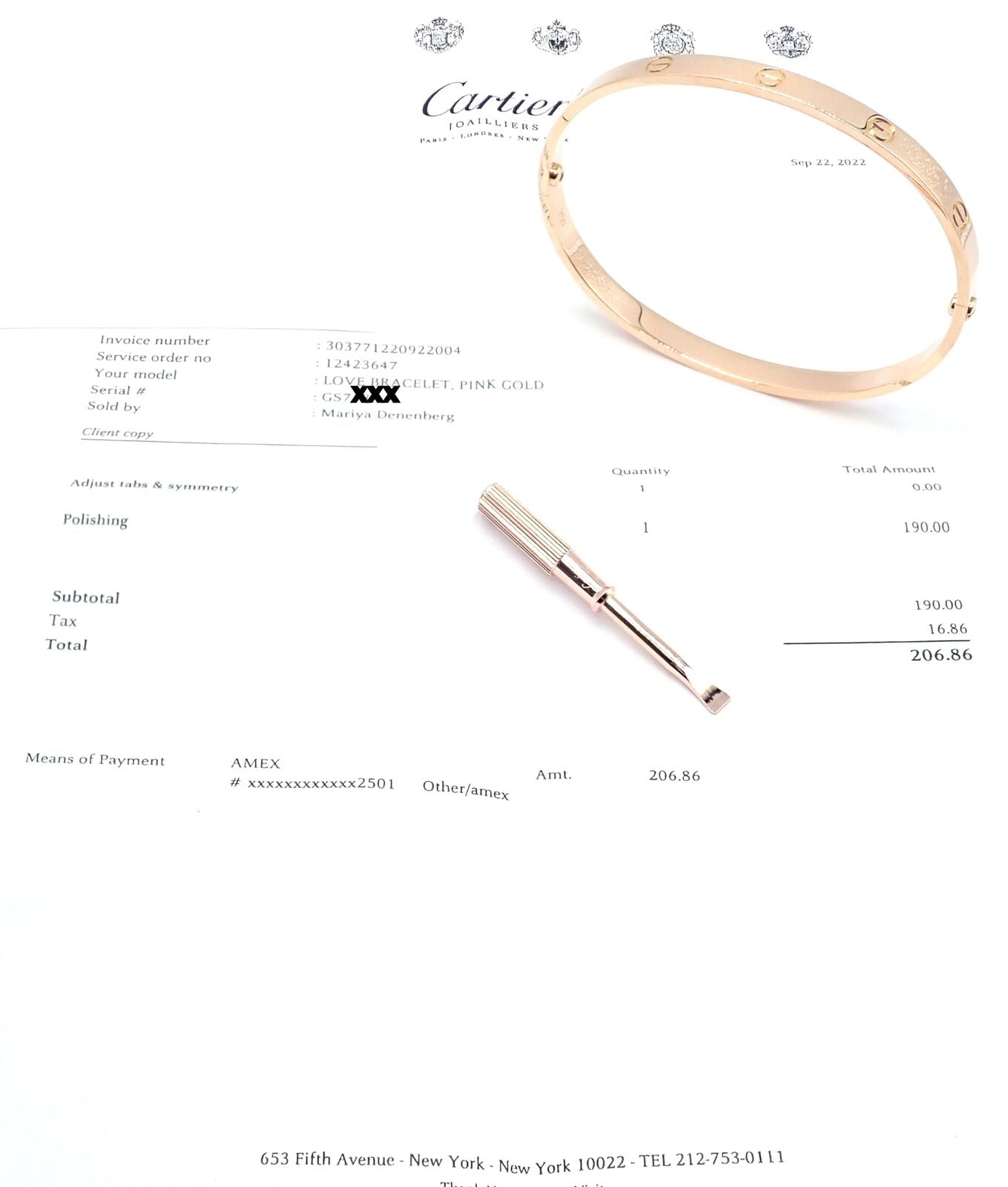 Authentic! Cartier 18k Rose Gold Love Bangle Bracelet Size 21 Paper | Fortrove