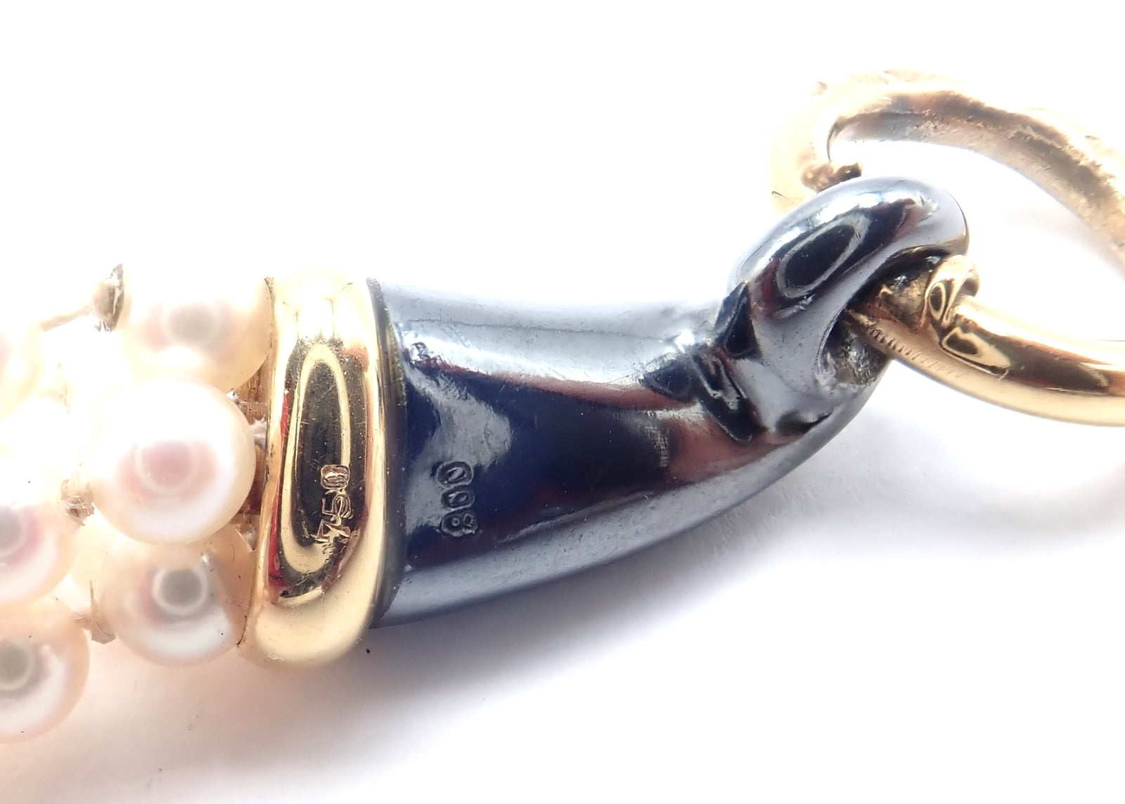 Cartier Jewelry & Watches:Fine Jewelry:Bracelets & Charms Panthere de Cartier Panther 18k Yellow Gold & Silverium Pearl Emerald Bracelet