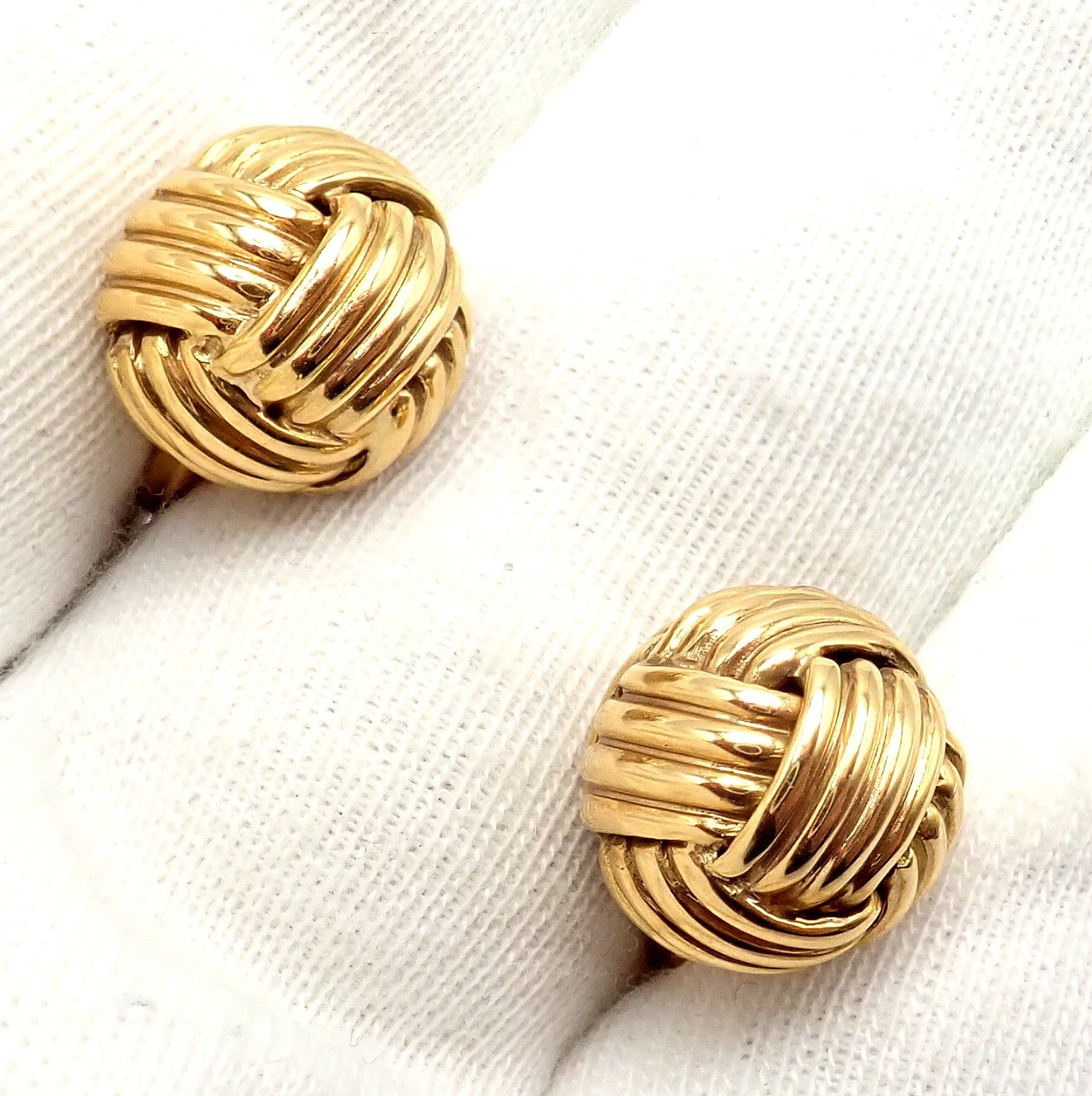Authentic Tom Ford 18k Yellow Gold Signature Classic Rope Knot Cufflinks | Fortrove