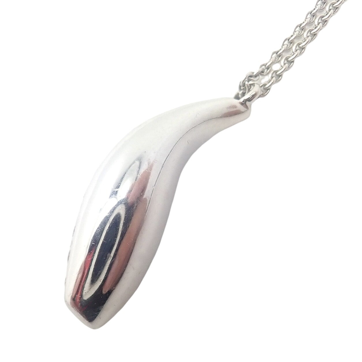 Authentic! Tiffany & Co 18k White Gold Frank Gehry Diamond Fish Necklace | Fortrove