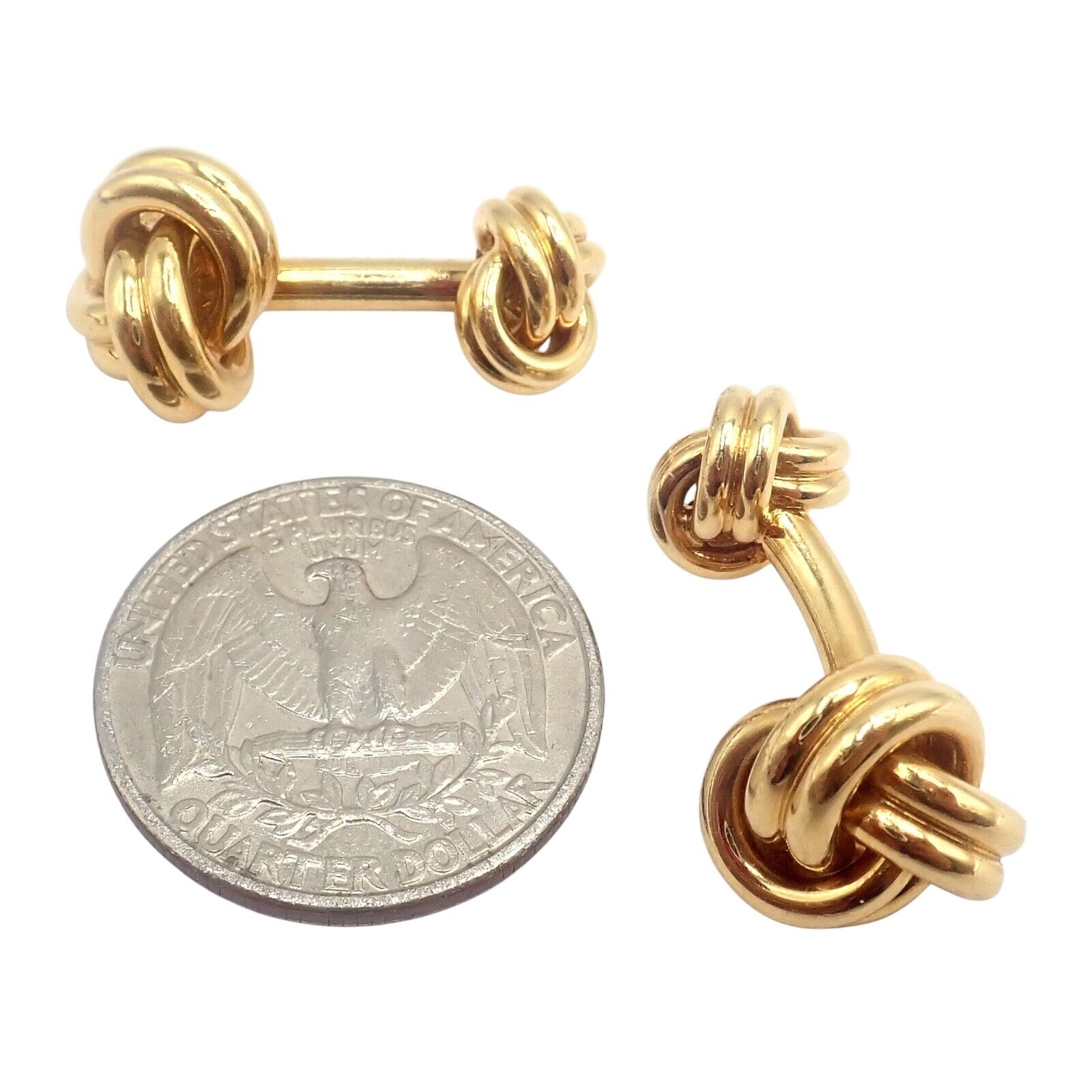 Rare! Vintage Tiffany & Co 18k Yellow Gold Classic Love Knot Cufflinks | Fortrove