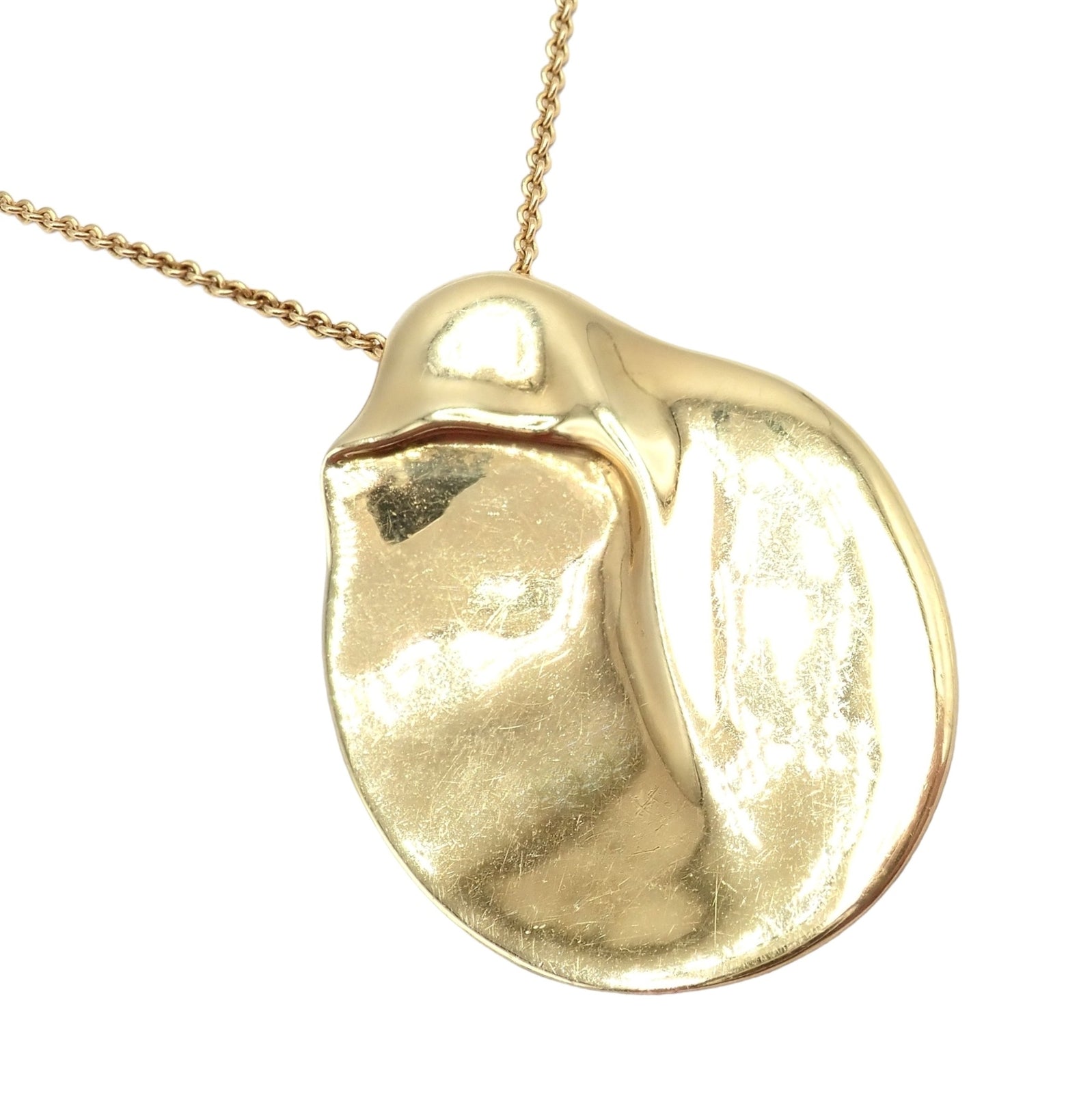 Tiffany & Co. Jewelry & Watches:Fine Jewelry:Necklaces & Pendants Tiffany & Co Peretti 18k Yellow Gold Madonna Pendant Extra Large Necklace 30"