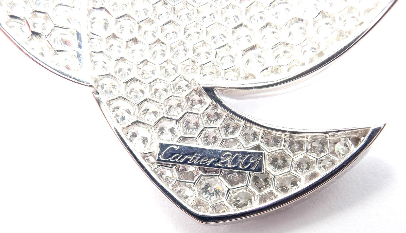 Authentic! Cartier Colombe Dove Of Peace 18k White Gold Diamond Necklace Paper | Fortrove