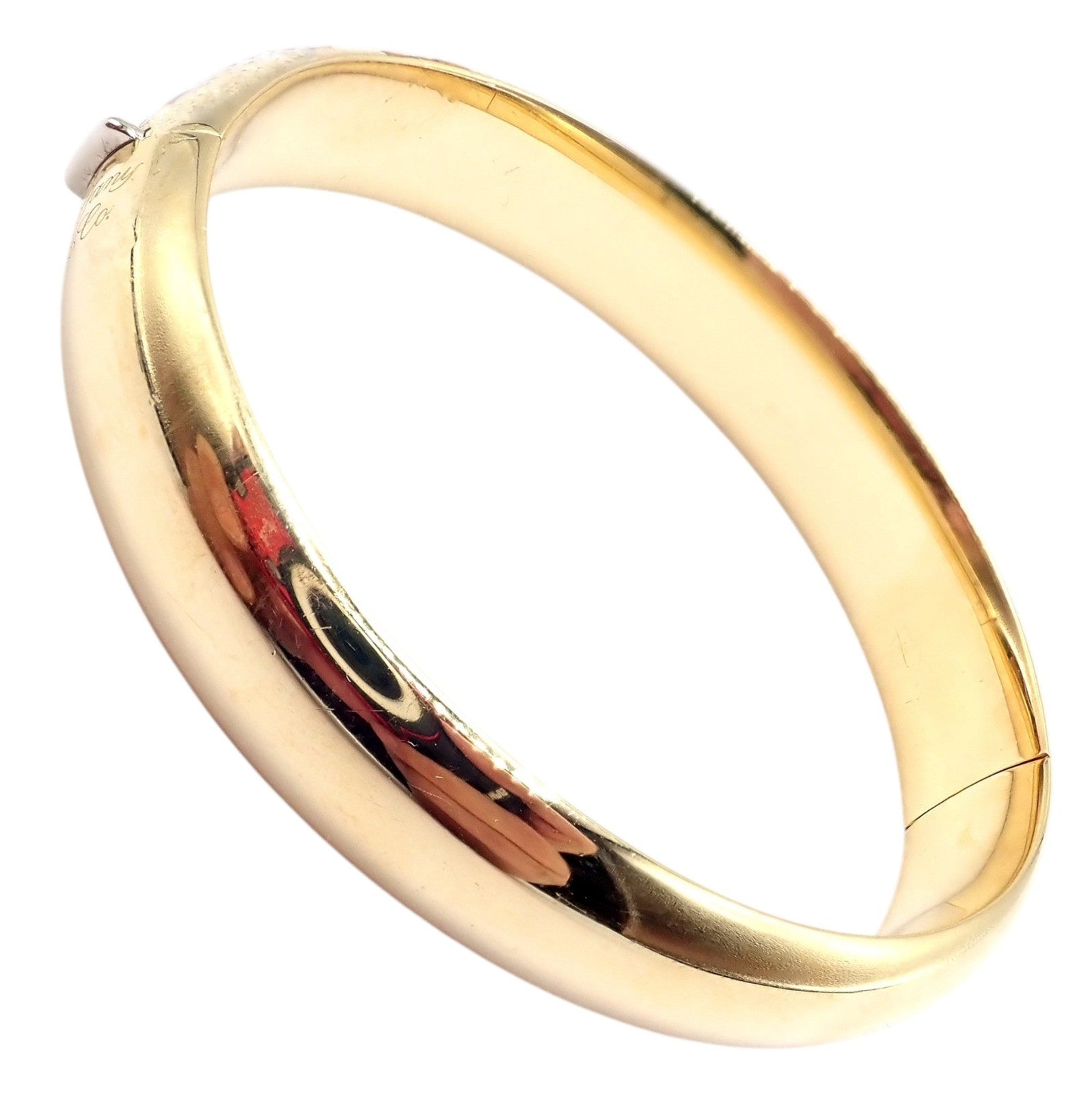 Authentic! Tiffany & Co 18k Yellow Gold Bangle Signature Bracelet | Fortrove