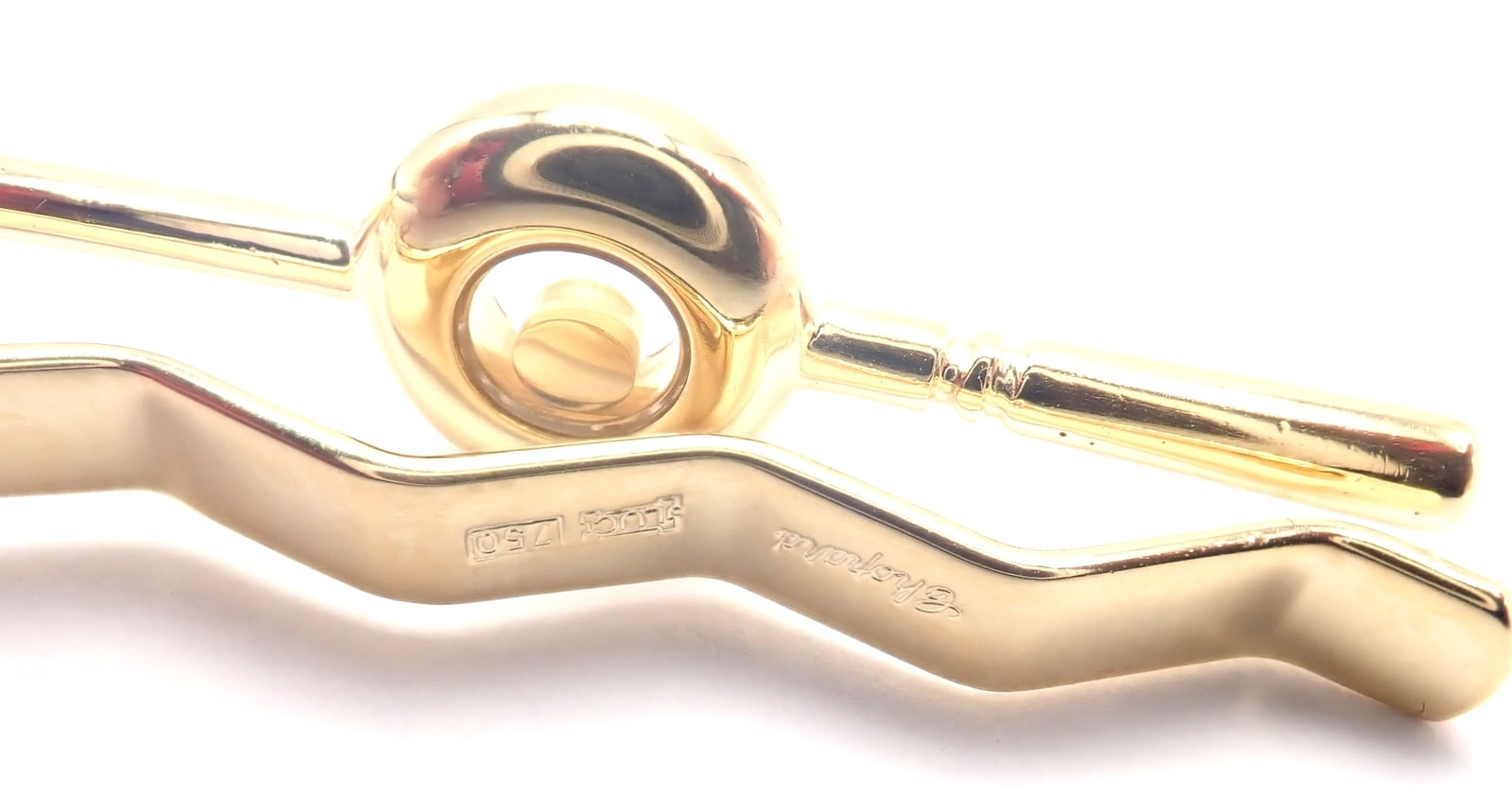 Authentic Vintage Chopard 18k Yellow Gold Happy Diamond Golf Club Tie Clip Clasp | Fortrove