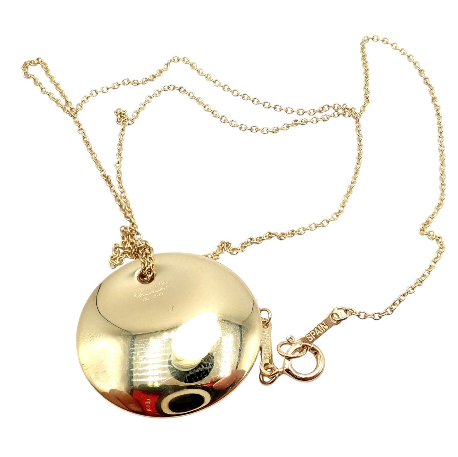 Tiffany & Co. Jewelry & Watches:Fine Jewelry:Necklaces & Pendants Vintage! Tiffany & Co Peretti 18k Yellow Gold 24mm Disc Pendant Necklace