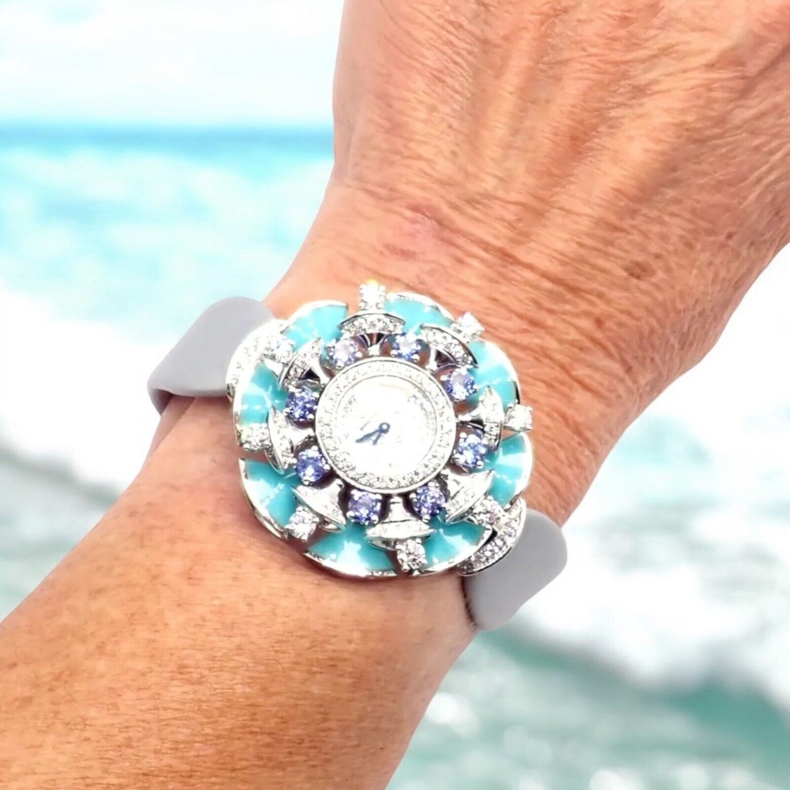 Bulgari Jewelry & Watches:Watches, Parts & Accessories:Watches:Wristwatches Authentic! Bulgari Divas Dream 18k White Gold Diamond Turquoise Tanzanite Watch