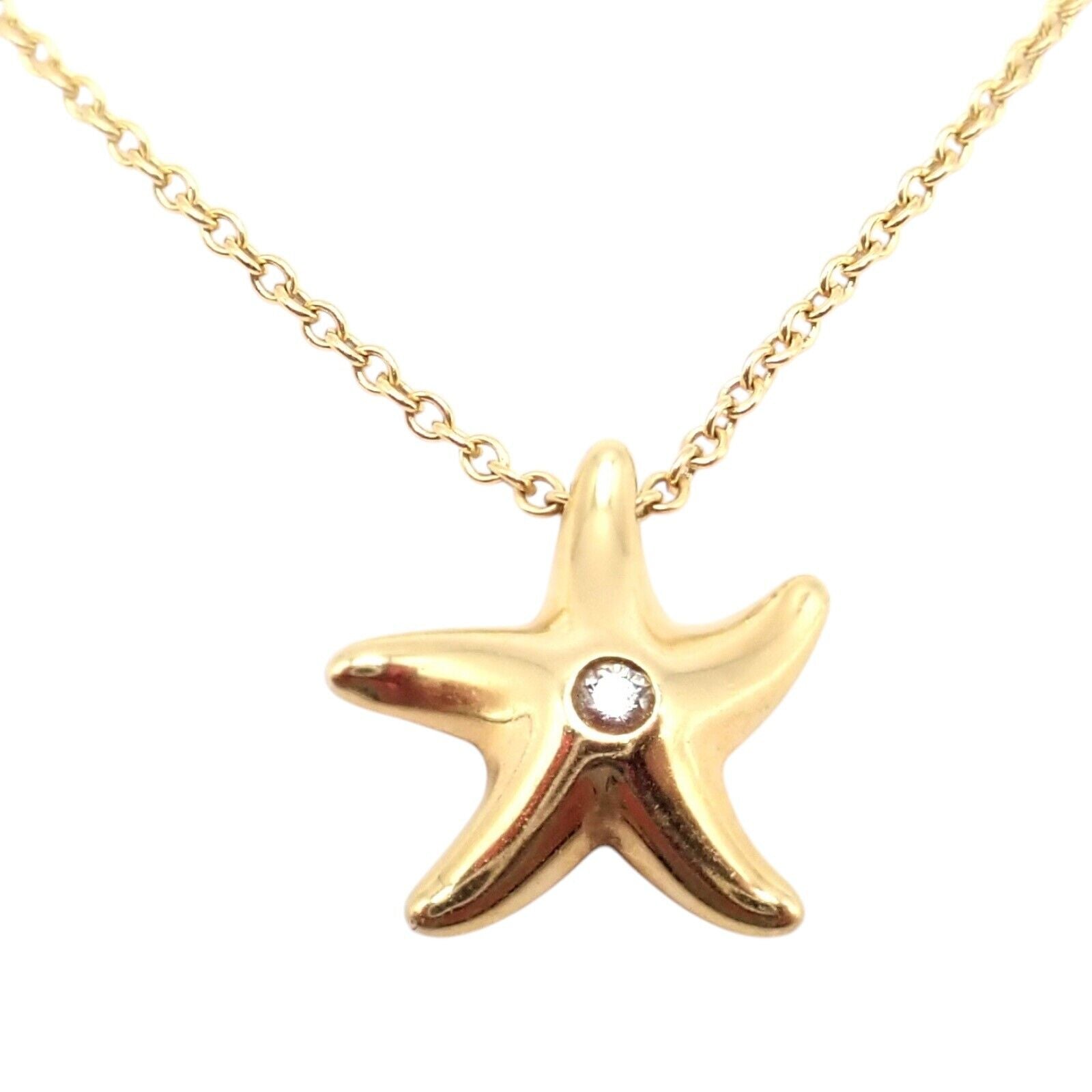 Tiffany & Co. Jewelry & Watches:Fine Jewelry:Necklaces & Pendants Authentic! Tiffany & Co Peretti 18k Yellow Gold Starfish Diamond Necklace