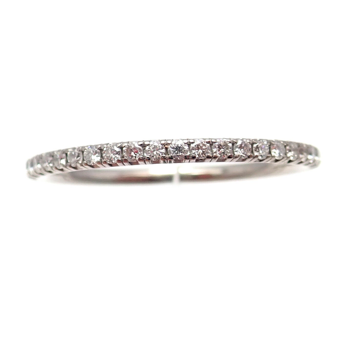 Authentic De Beers 18k White Gold 0.37ctw Diamond Aura Band Ring Sz 7.5 | Fortrove