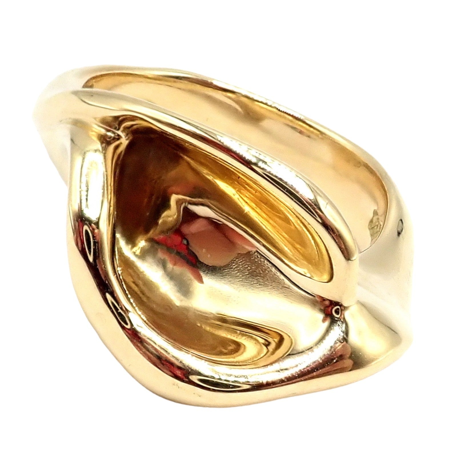 Authentic! Vintage Tiffany & Co. 18k Yellow Gold Peretti Calla Lily Ring Sz 5 | Fortrove