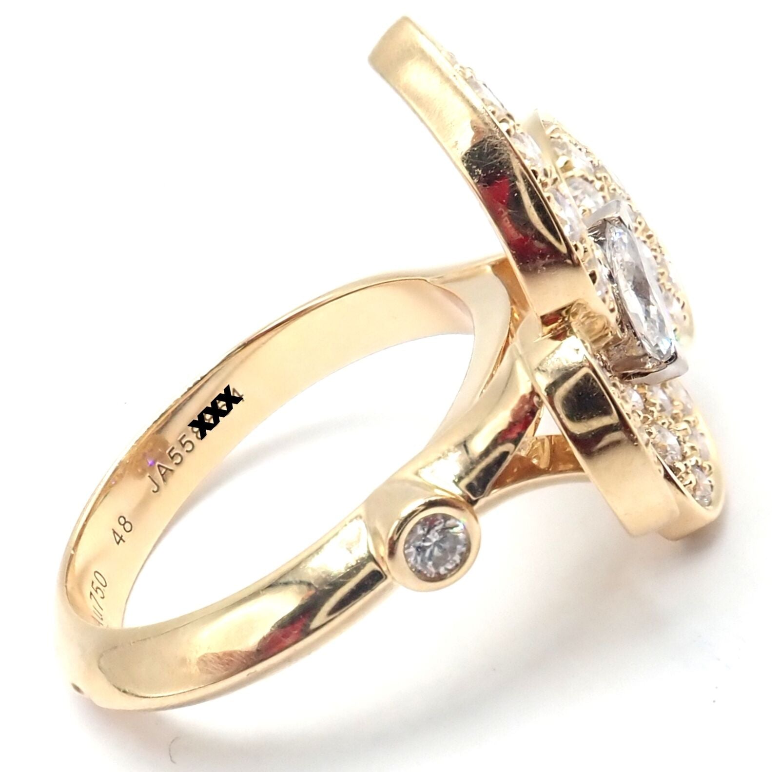 Authentic! Van Cleef & Arpels 18k Yellow Gold Diamond Two Butterfly Ring Cert. | Fortrove