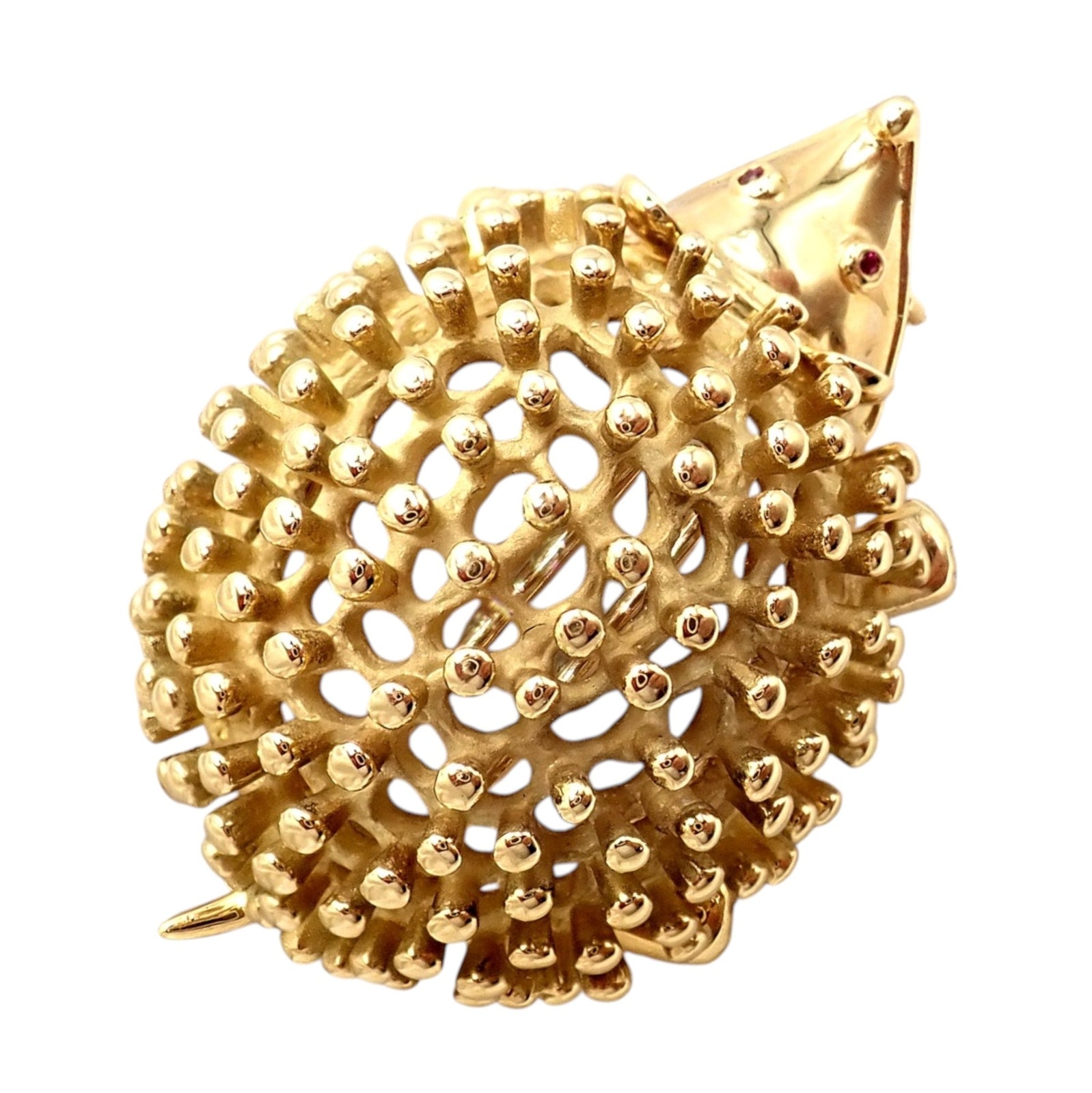 Vintage! Tiffany & Co Schlumberger 18k Yellow Gold Hedgehog Sweet Brooch Pin | Fortrove