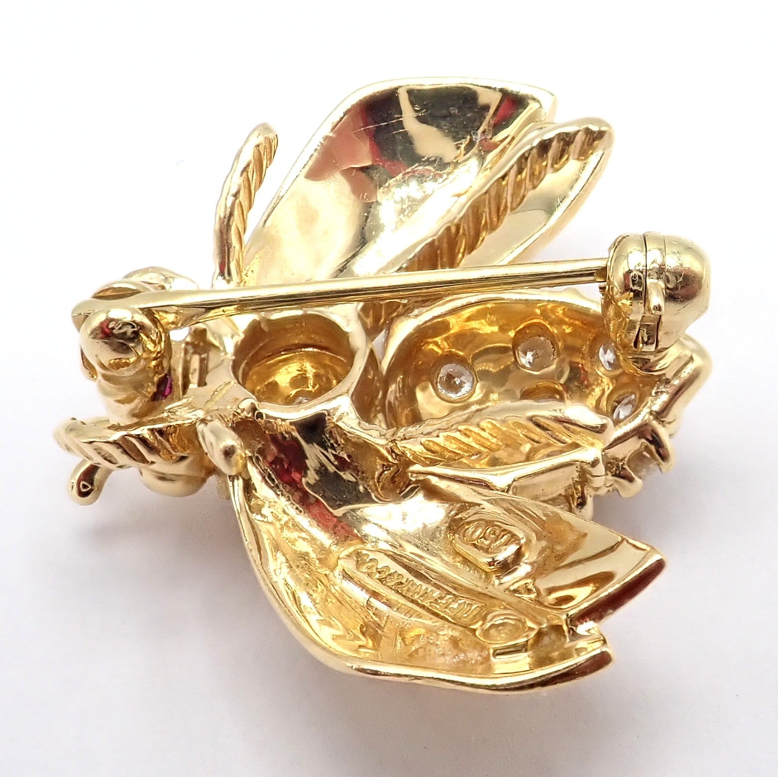 Tiffany & Co. Jewelry & Watches:Fine Jewelry:Brooches & Pins Authentic! Tiffany & Co 18k Yellow Gold Bee Fly Insect Diamond Pin Brooch