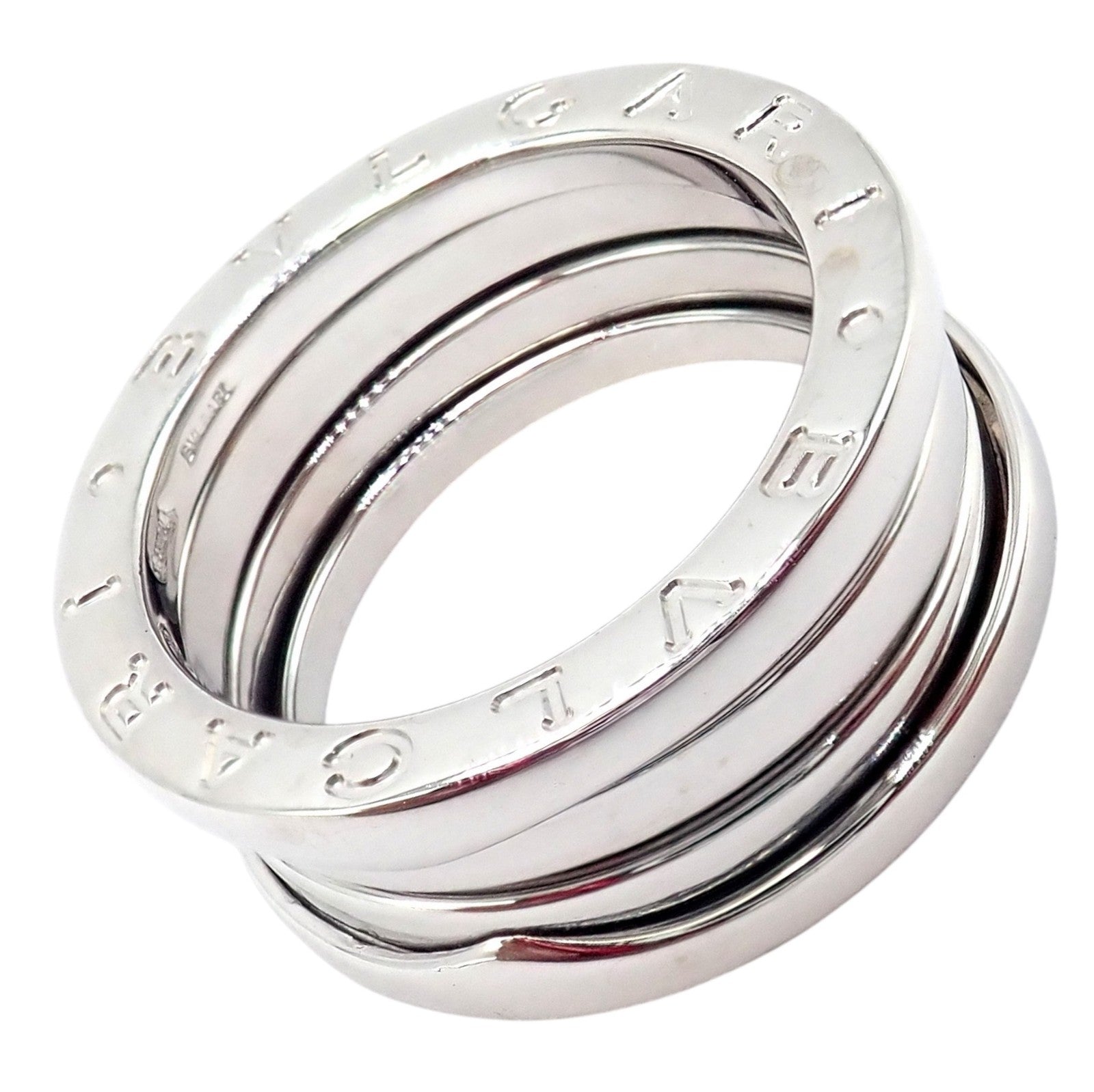 Authentic! Bulgari Bvlgari 18k White Gold B.Zero1 Ring sz 51  / 5.75 | Fortrove