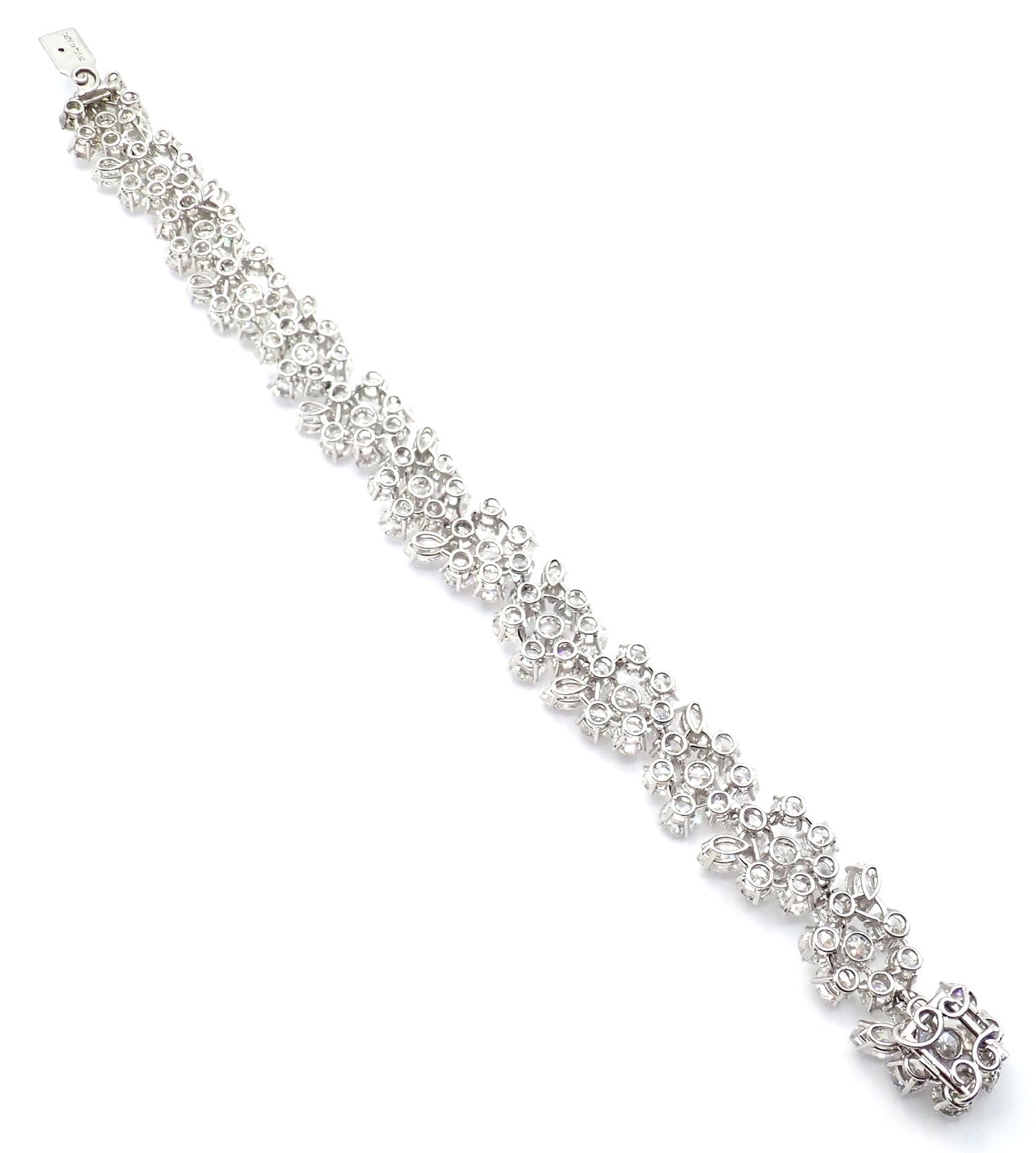 Authentic! Vintage Bvlgari Bulgari Platinum 38ct Diamond Floral Bracelet Paper | Fortrove