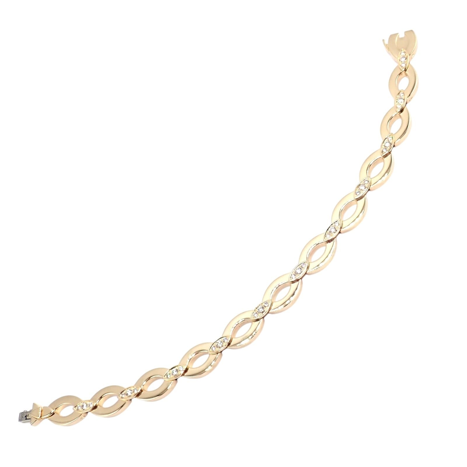Authentic! Cartier 18K Yellow Gold Diamond Diadea Link Bracelet Earrin