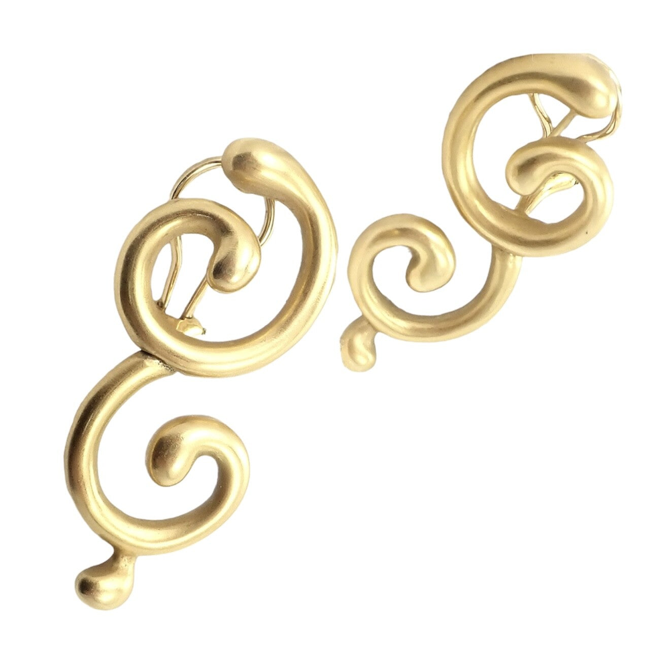 Rare! Authentic Vintage Angela Cummings 18k Yellow Gold Curl Earrings | Fortrove