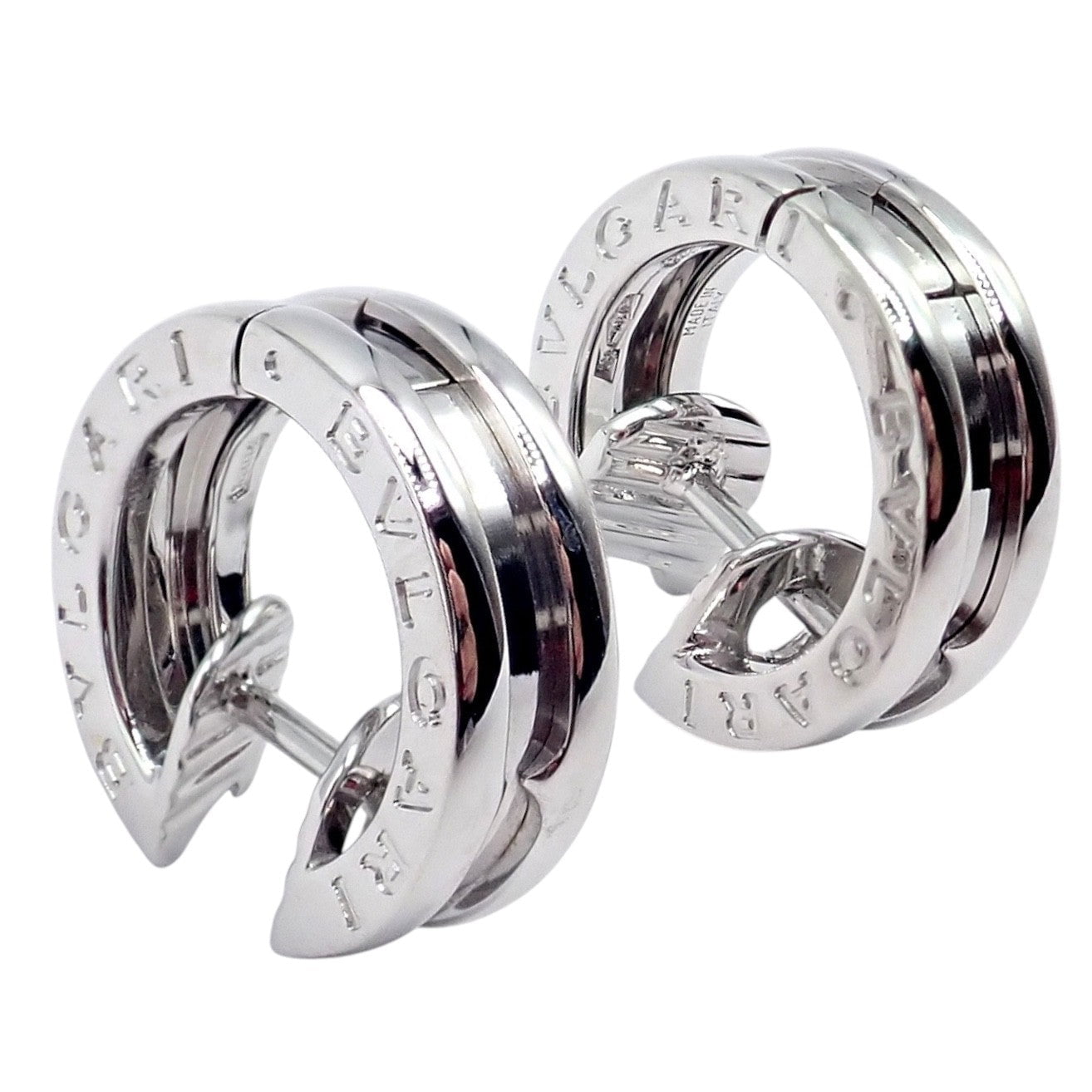 Bulgari Jewelry & Watches:Fine Jewelry:Earrings Authentic! Vintage BULGARI BULGARI B.Zero1 18k White Gold Earrings